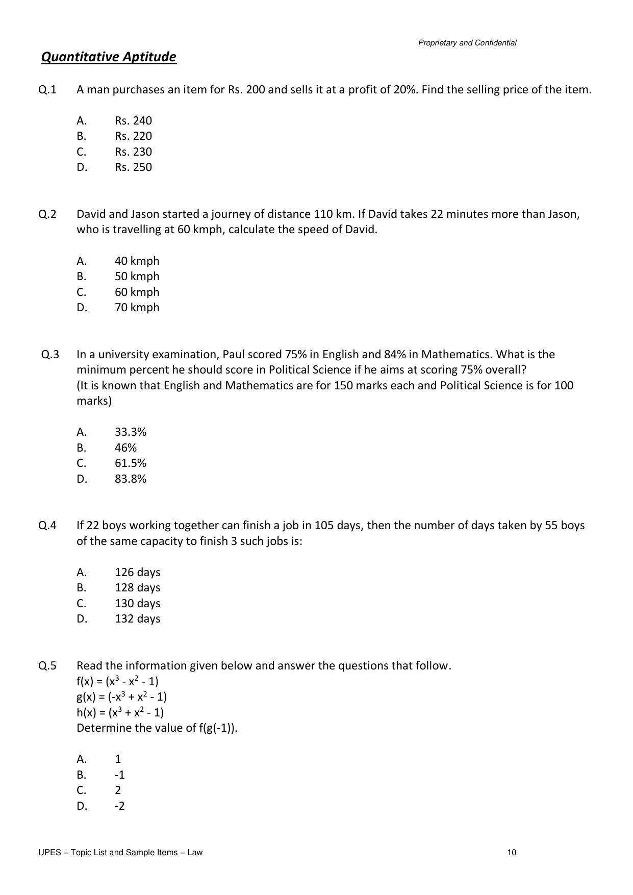 UPES Law Sample Papers - Page 10