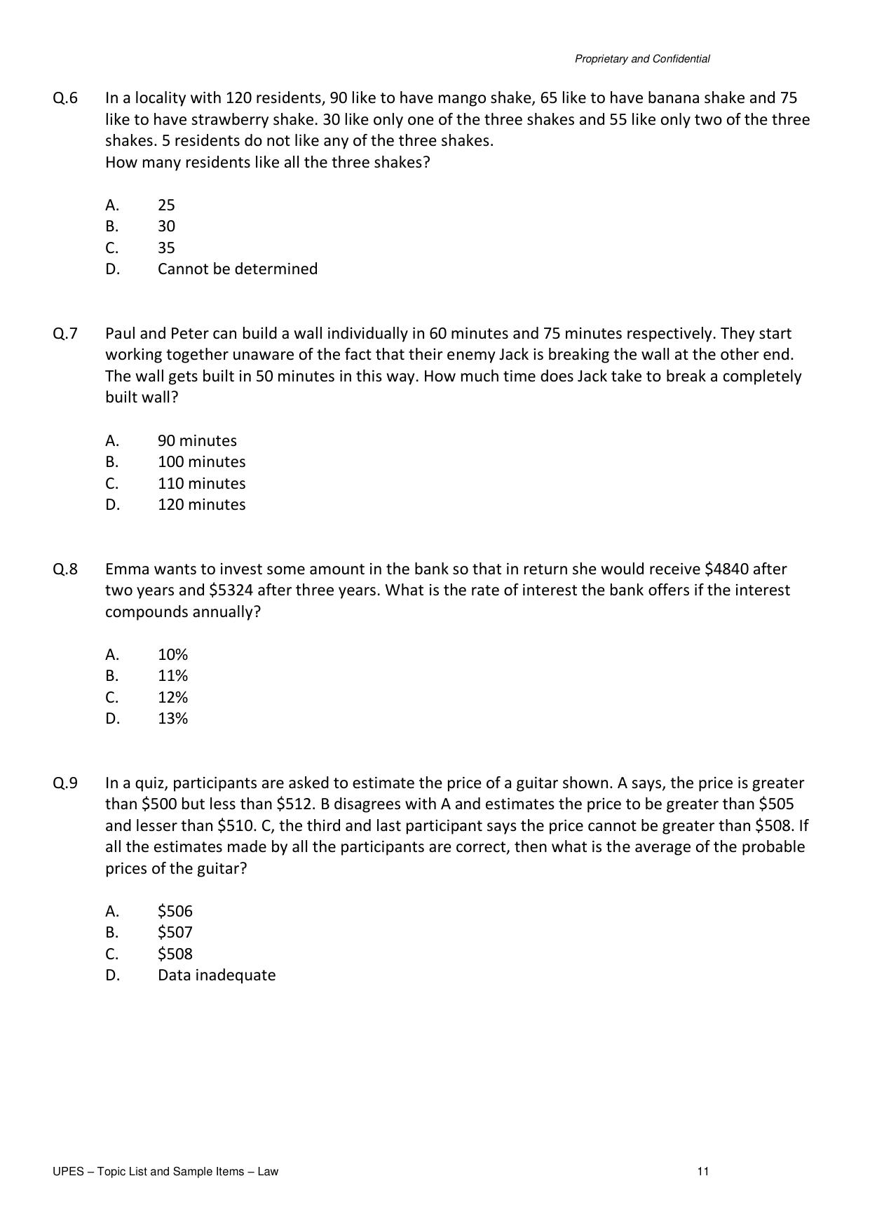 UPES Law Sample Papers - Page 11