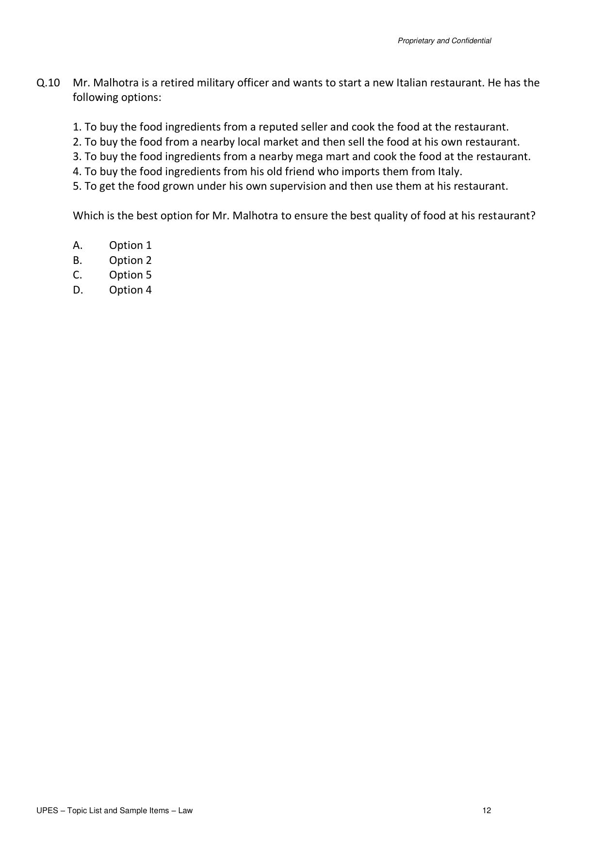 UPES Law Sample Papers - Page 12