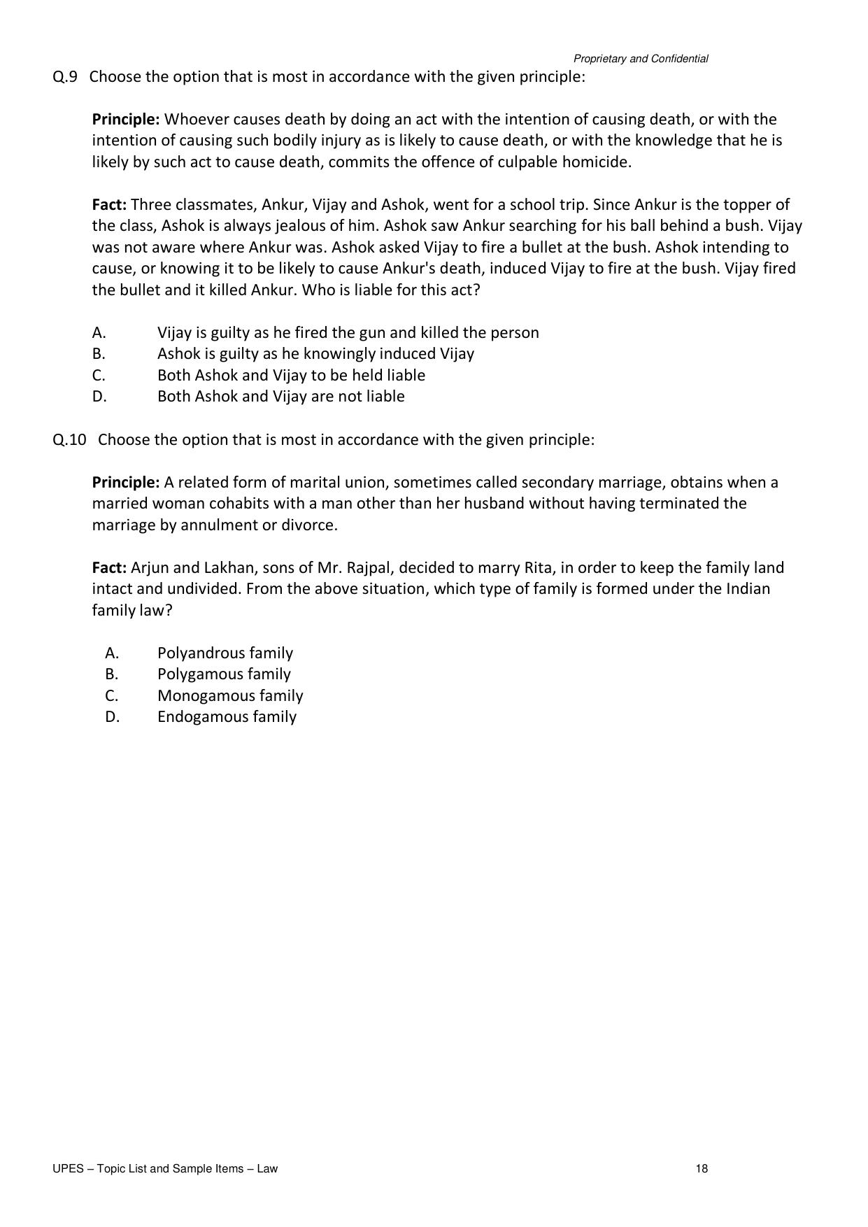 UPES Law Sample Papers - Page 18