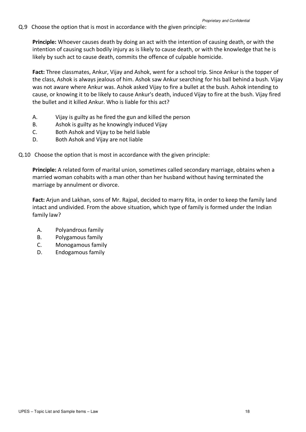 UPES Law Sample Papers - Page 18