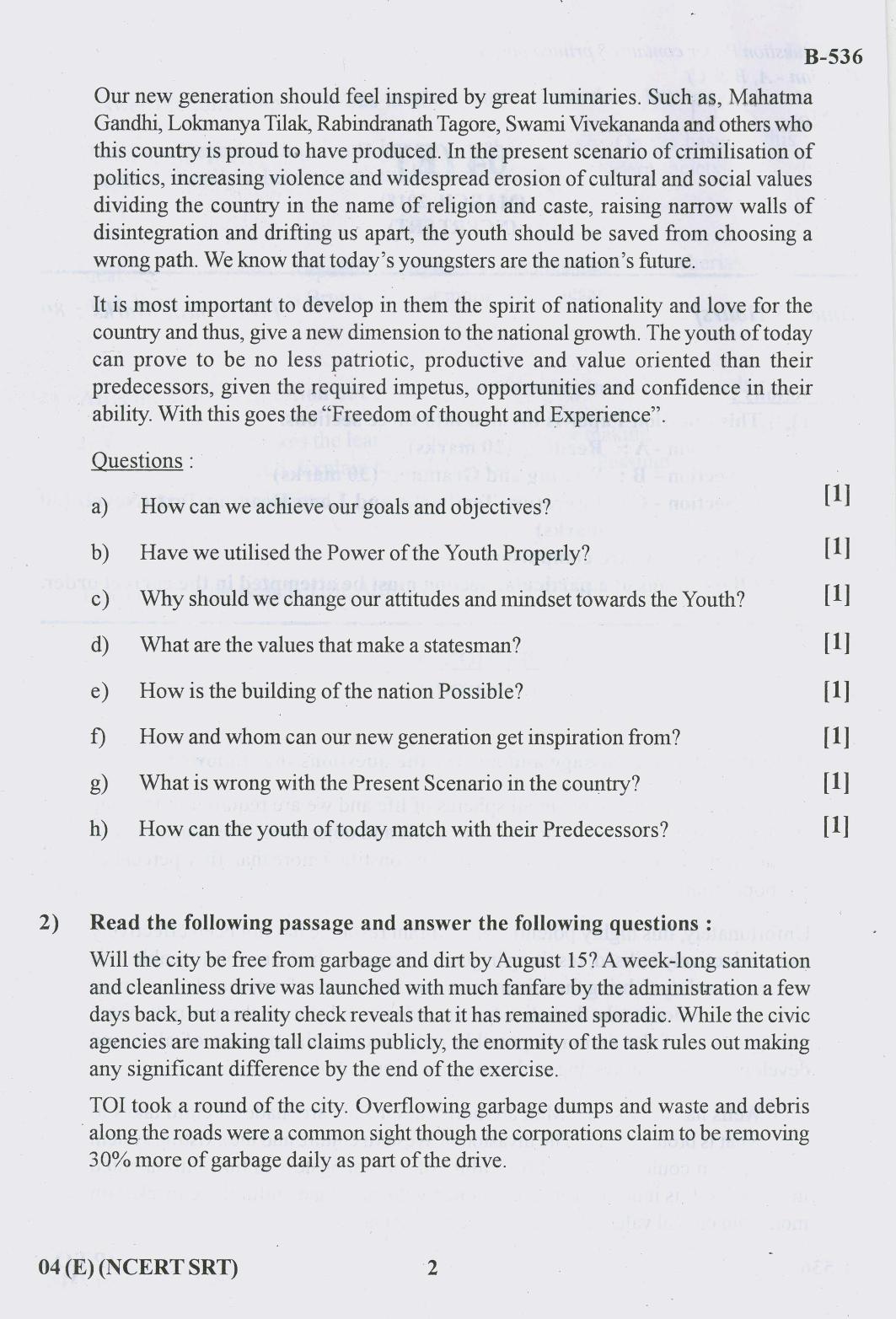 Gujarat Board Class 10th Question Paper 2018 - 04 (English F.L)EnglishNCERT SRT (10th MAR-2018) - Page 2