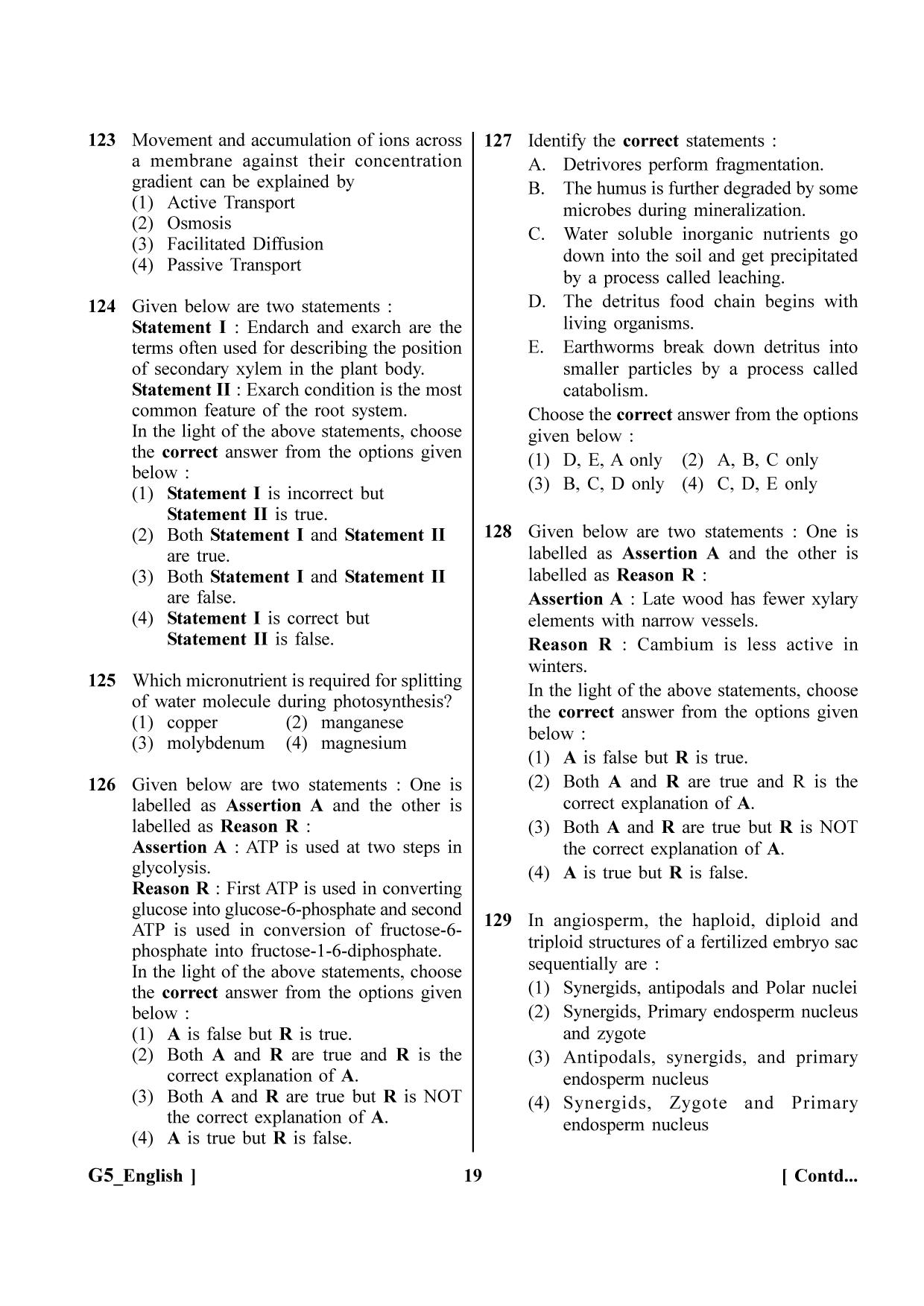 NEET 2023 G5 Question Paper - Page 19