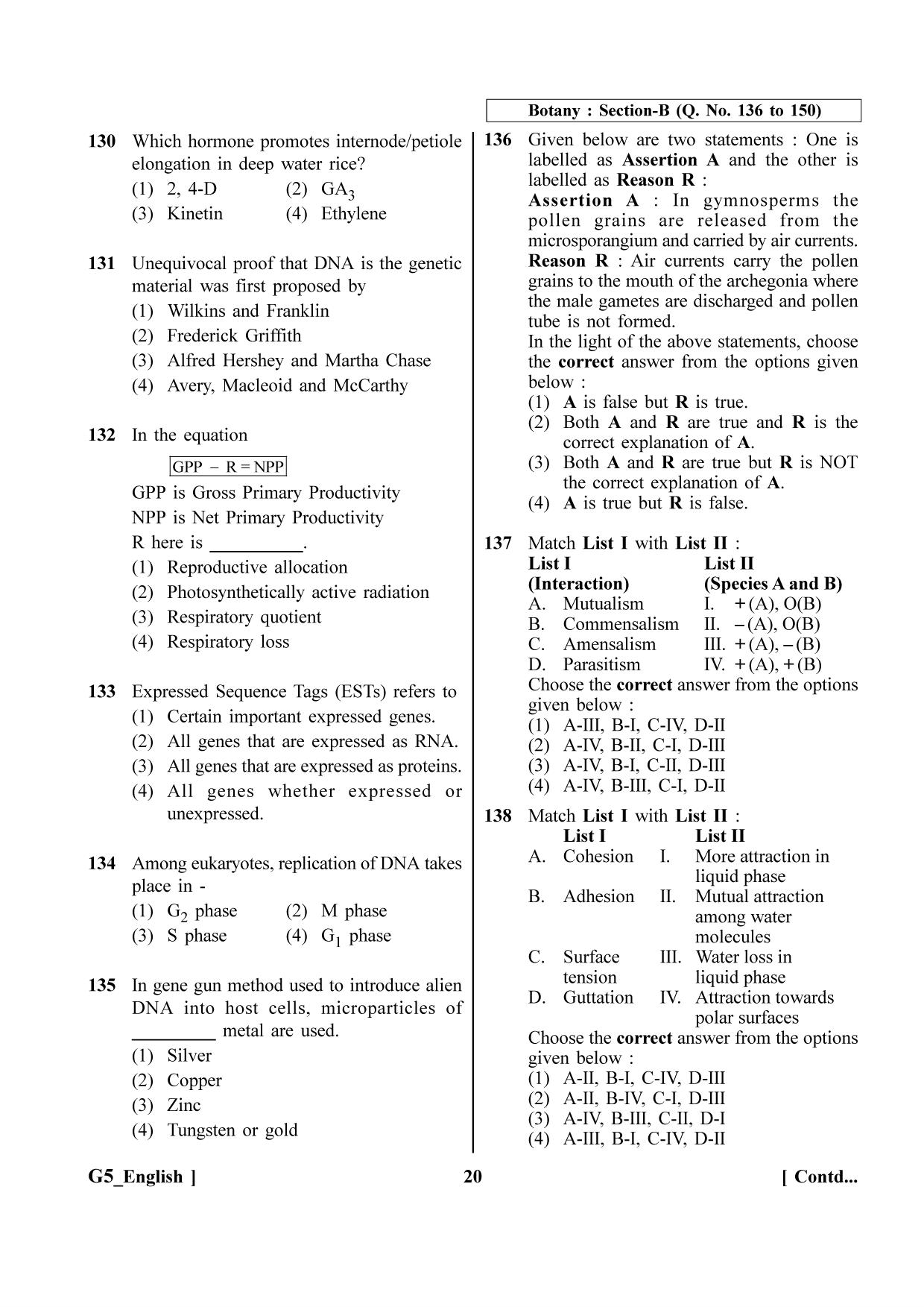 NEET 2023 G5 Question Paper - Page 20