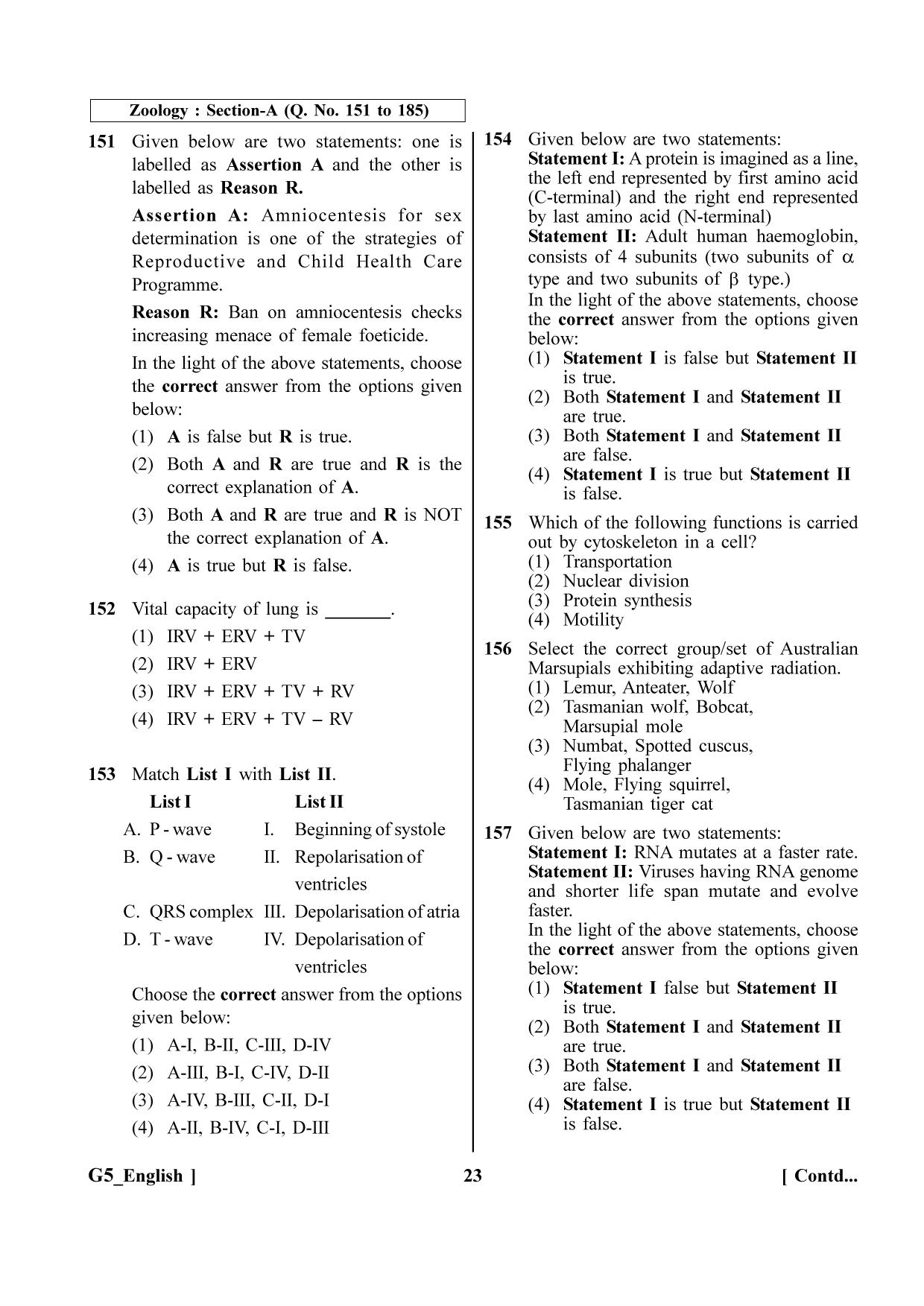 NEET 2023 G5 Question Paper - Page 23