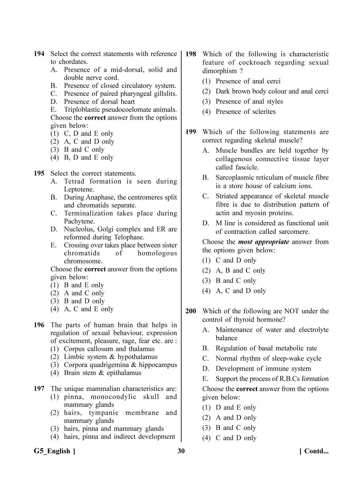 NEET 2023 G5 Question Paper - Page 30