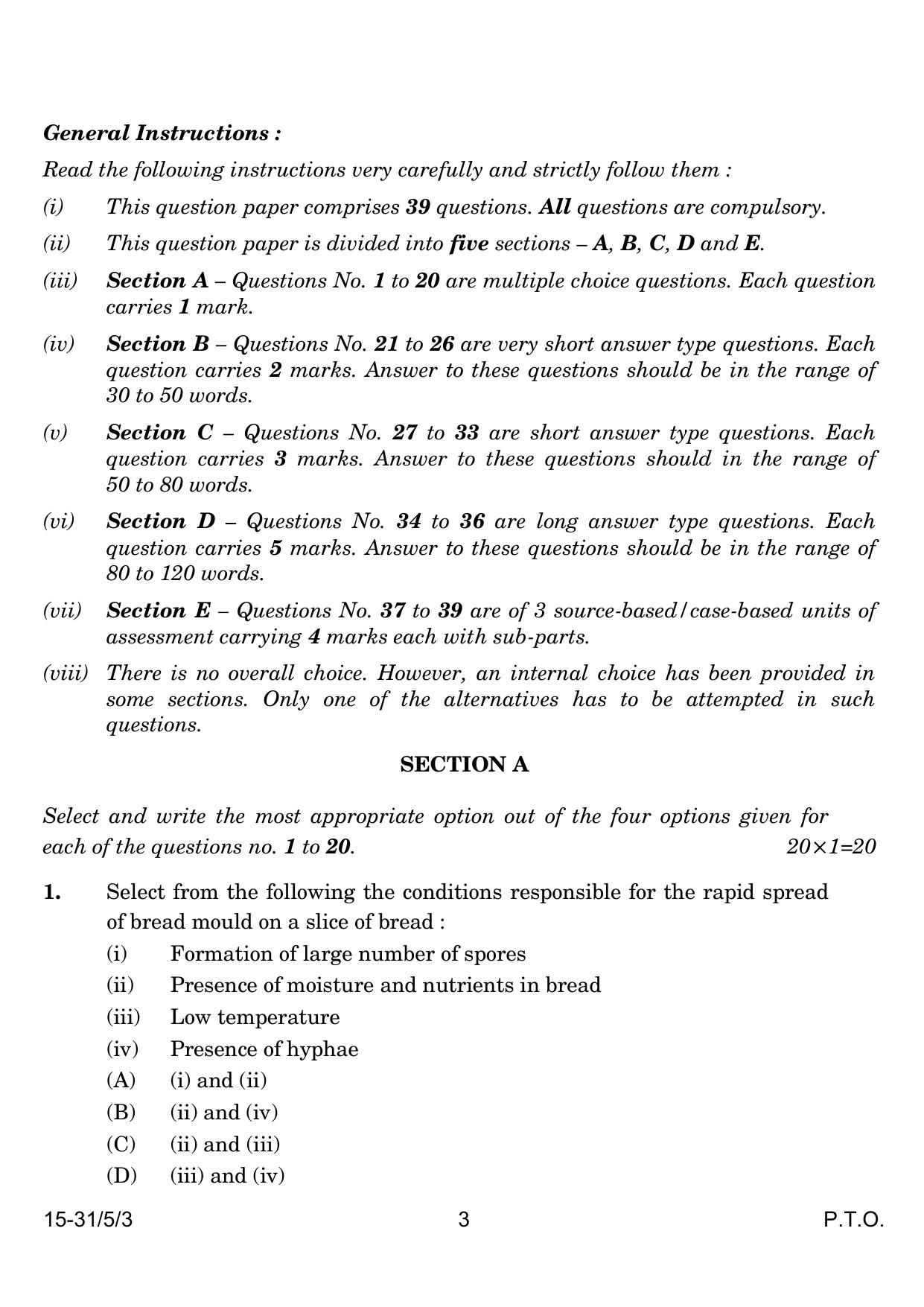 CBSE Class 10 31-5-3 Science 2024 Question Paper - Page 3