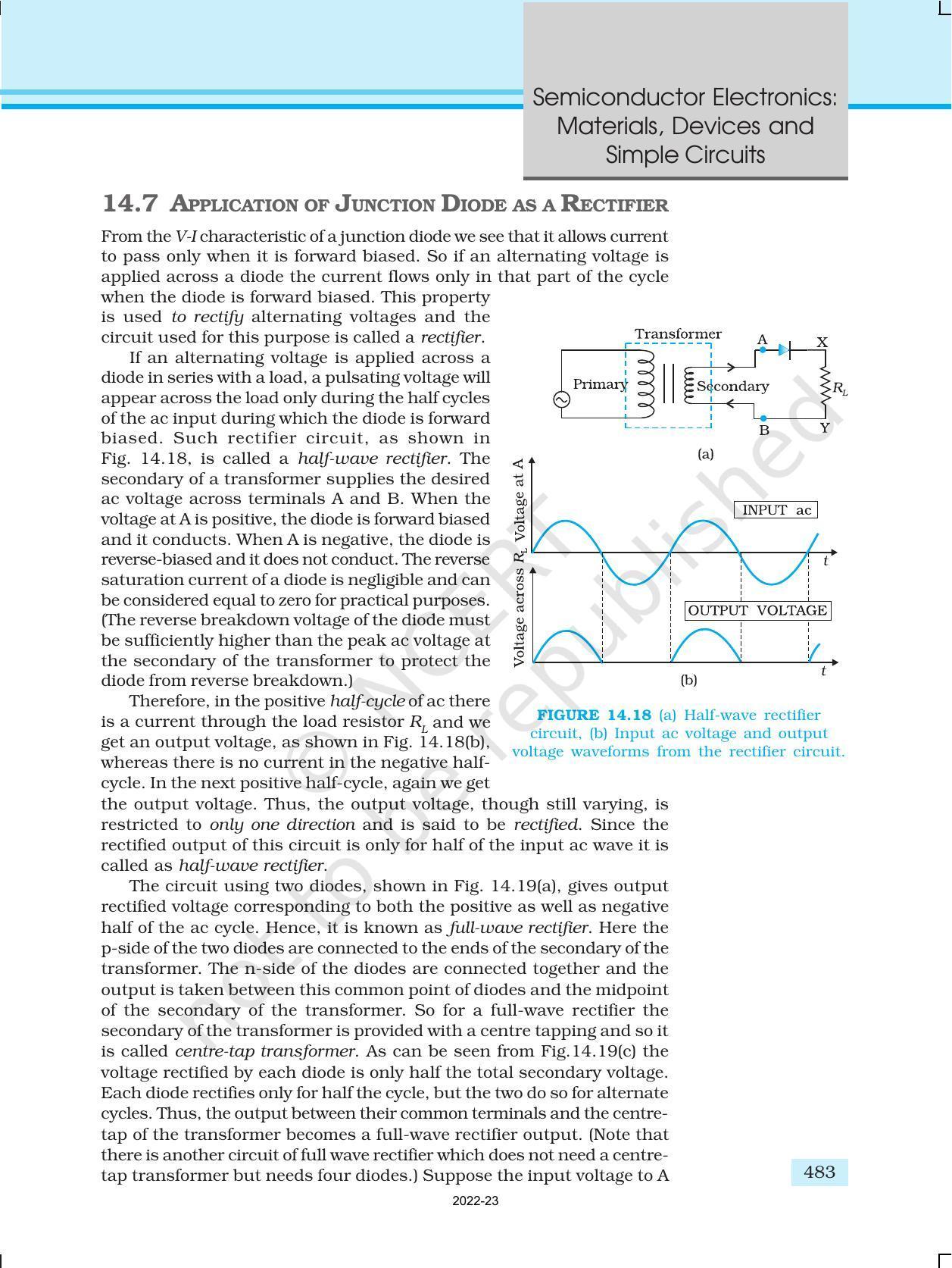 NCERT Book for Class 12 Physics Chapter 14 Semiconductor Electronics Materials Devices And