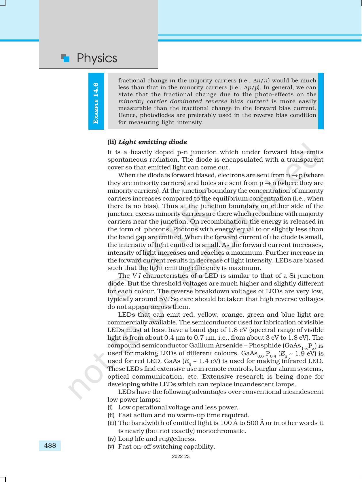 NCERT Book for Class 12 Physics Chapter 14 Semiconductor Electronics Materials Devices And Simple Circuit - Page 22