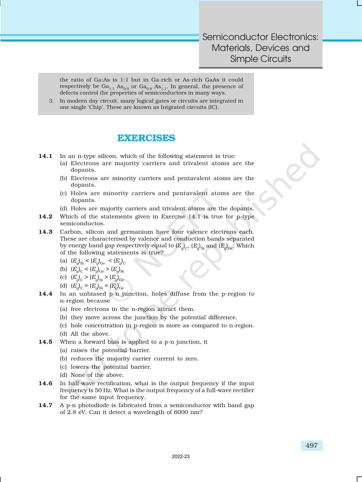 NCERT Book for Class 12 Physics Chapter 14 Semiconductor Electronics Materials Devices And Simple Circuit - Page 31