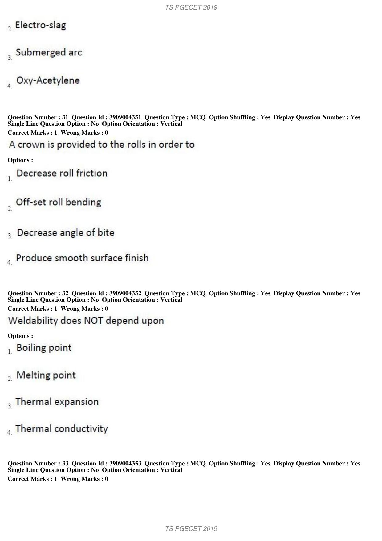 TS PGECET 2019: Metallurgical Engineering Question Papers - Page 13