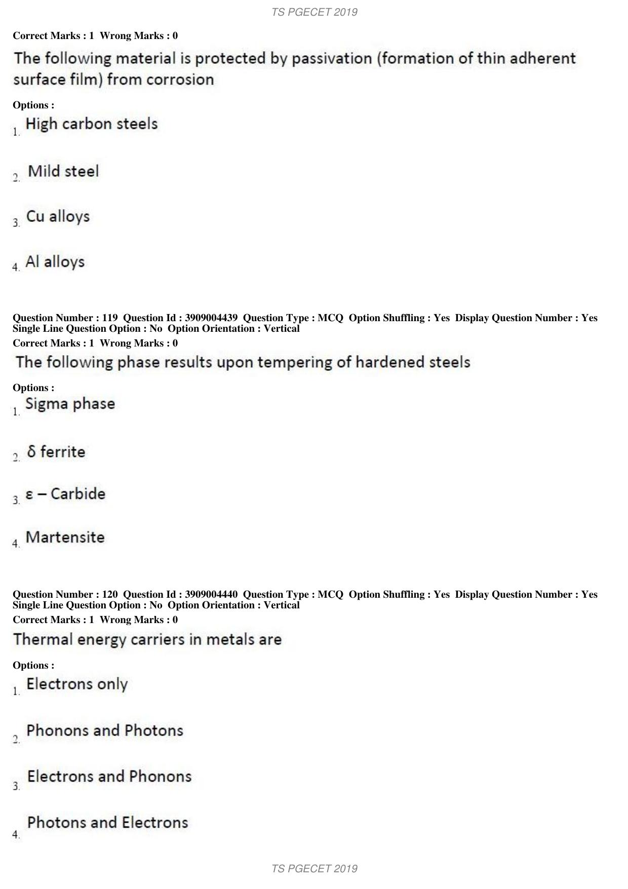 TS PGECET 2019: Metallurgical Engineering Question Papers - Page 45