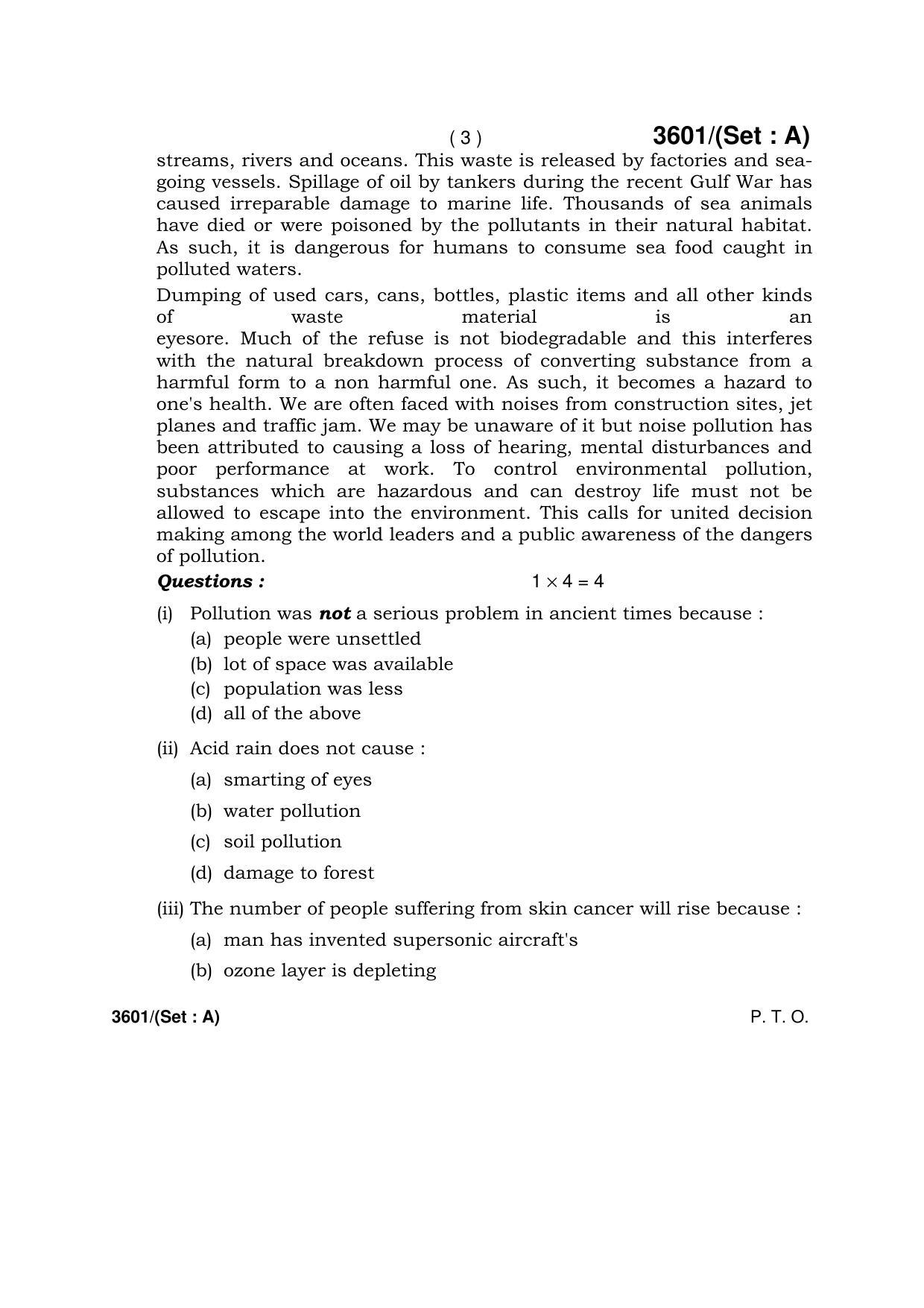 Haryana Board HBSE Class 12 English (Core) -A 2018 Question Paper - Page 3