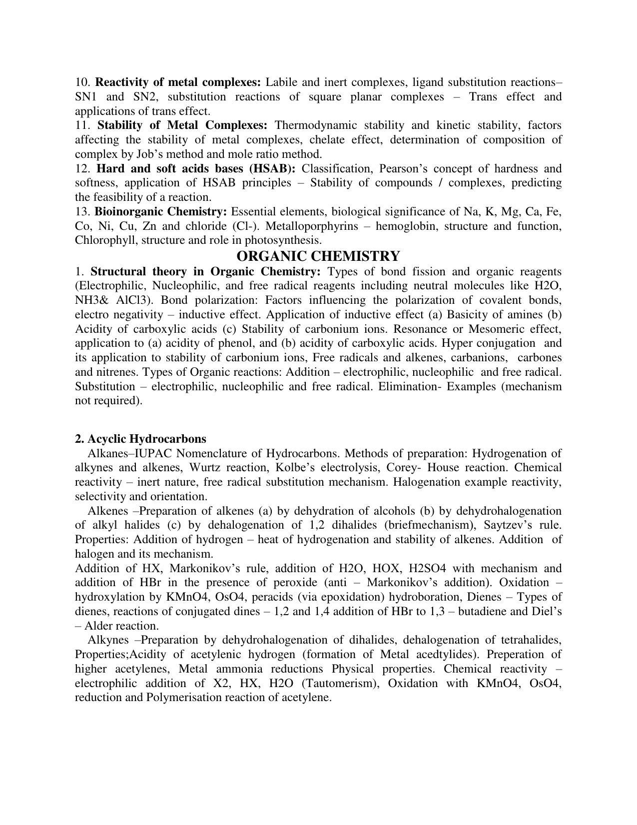 AP PGCET CHEMICAL SCIENCES Syllabus - Page 2