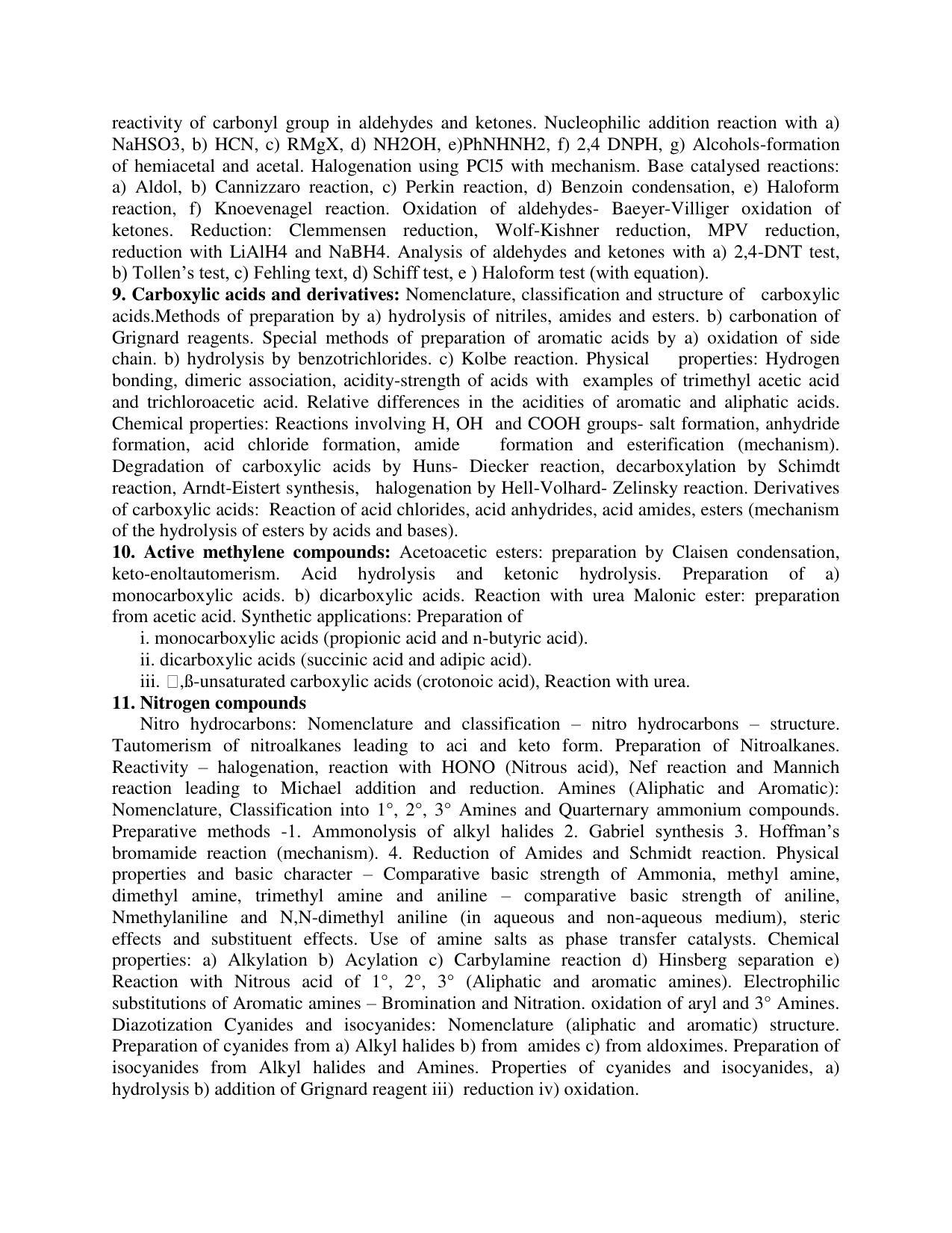 AP PGCET CHEMICAL SCIENCES Syllabus - Page 4