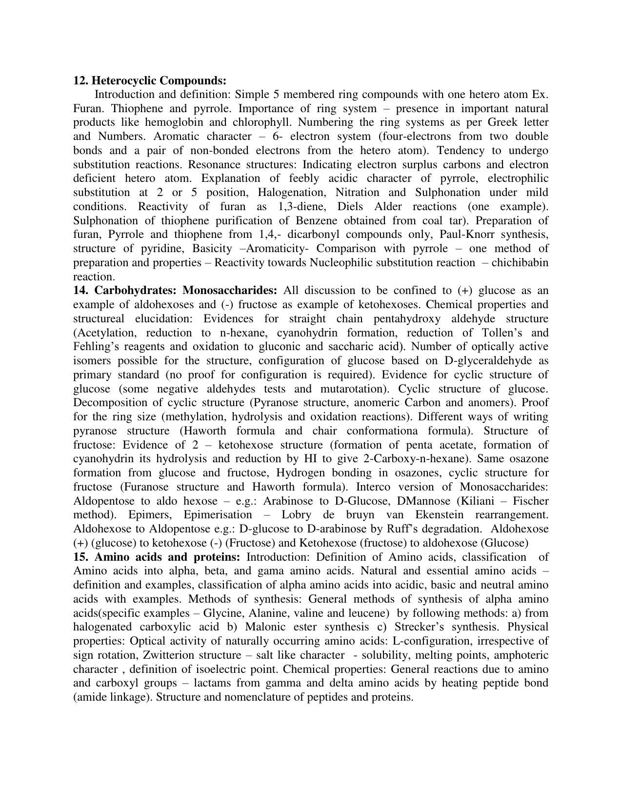 AP PGCET CHEMICAL SCIENCES Syllabus - Page 5