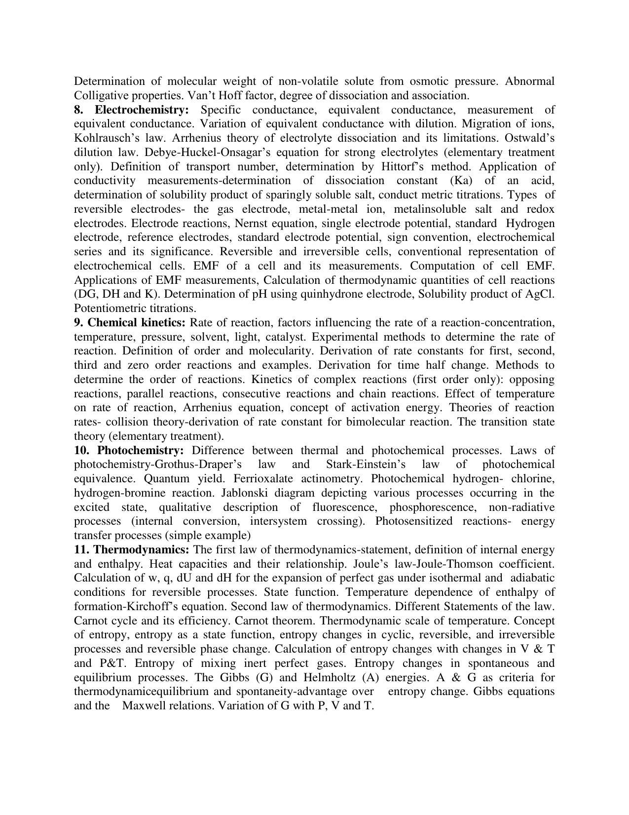 AP PGCET CHEMICAL SCIENCES Syllabus - Page 7