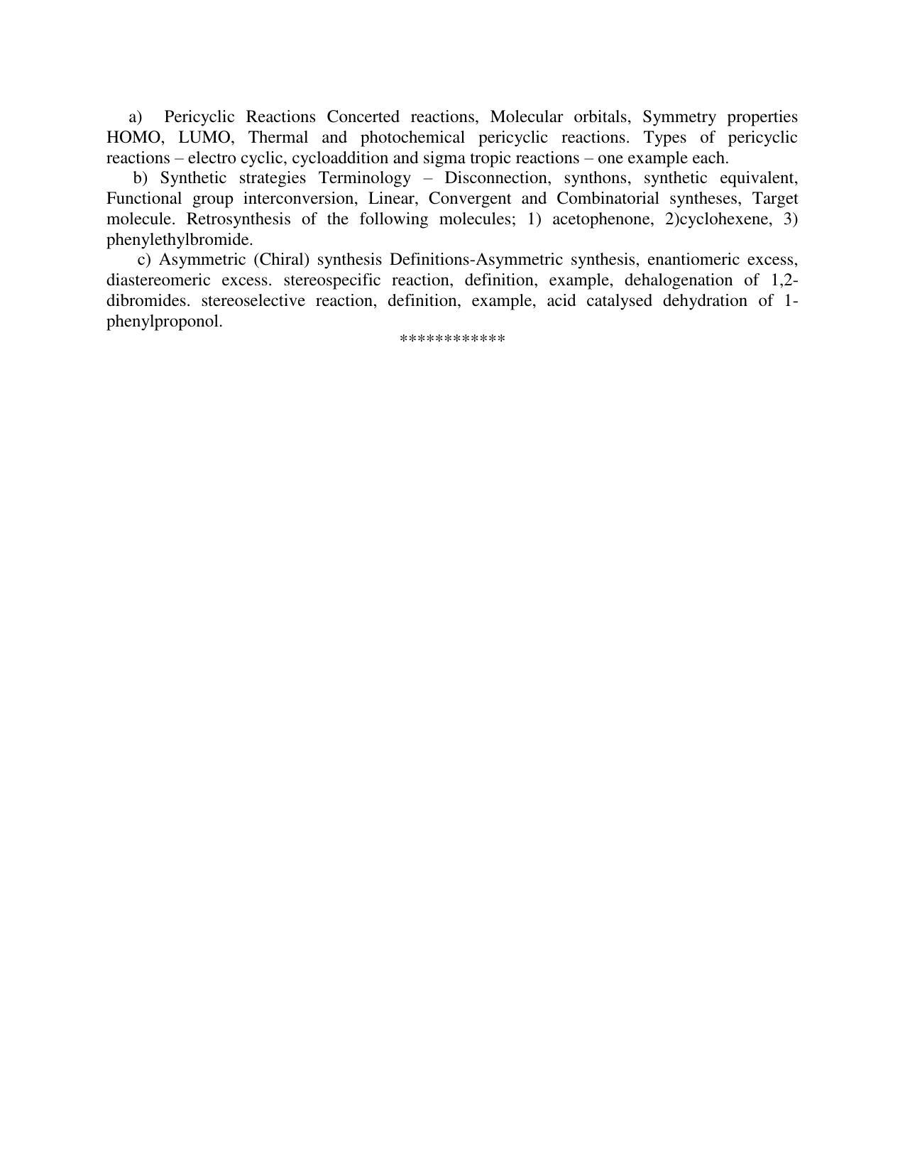 AP PGCET CHEMICAL SCIENCES Syllabus - Page 9