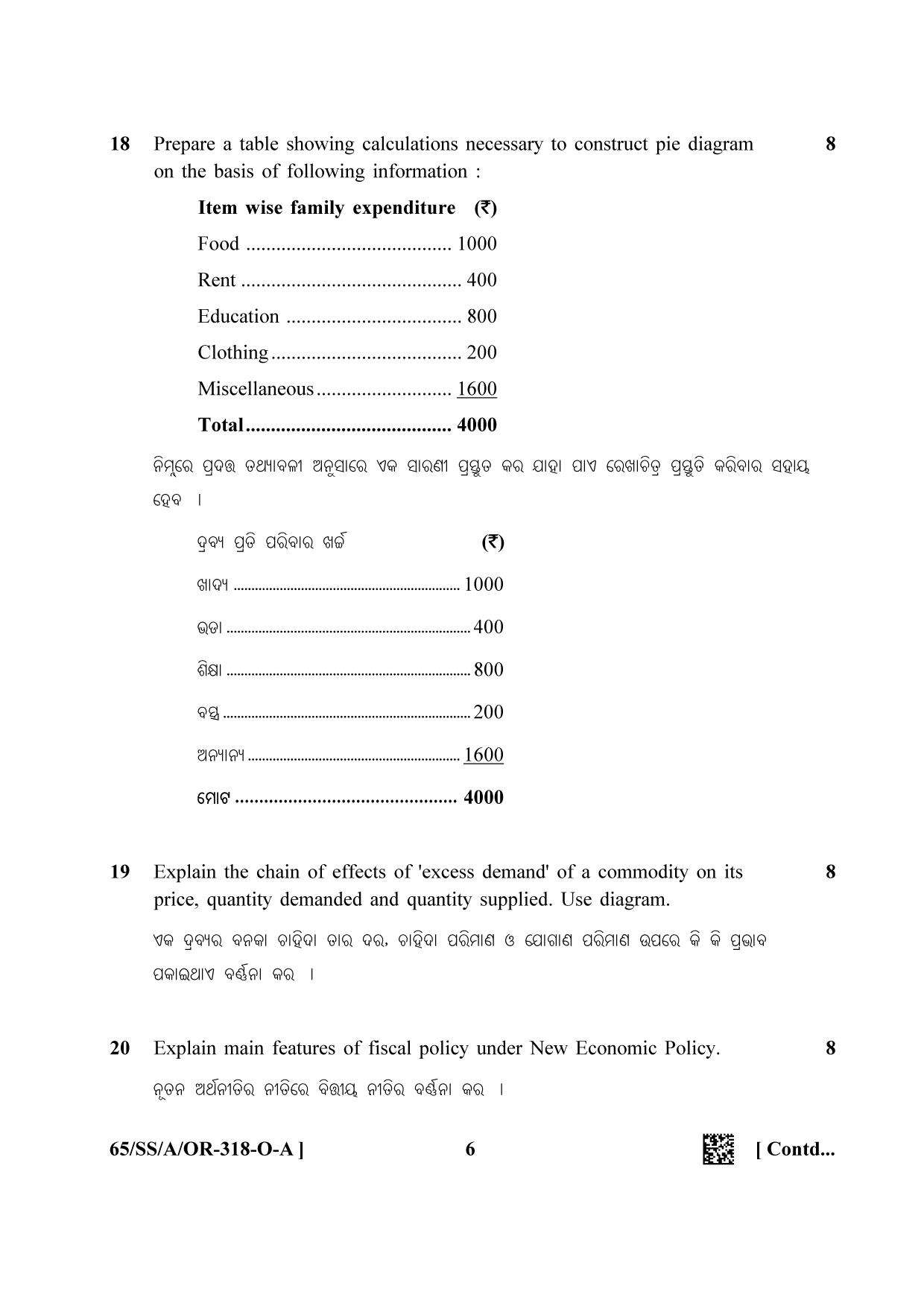 NIOS 2023 Class 12 Oriya (Economics) Question Paper - Page 6