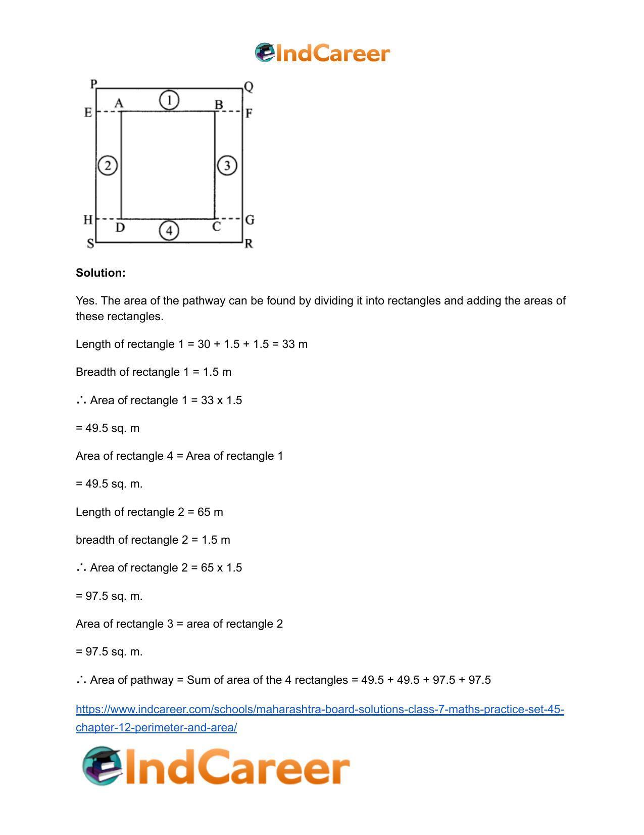 Maharashtra Board Solutions Class 7-Maths (Practice Set 45): Chapter 12- Perimeter and Area - Page 5