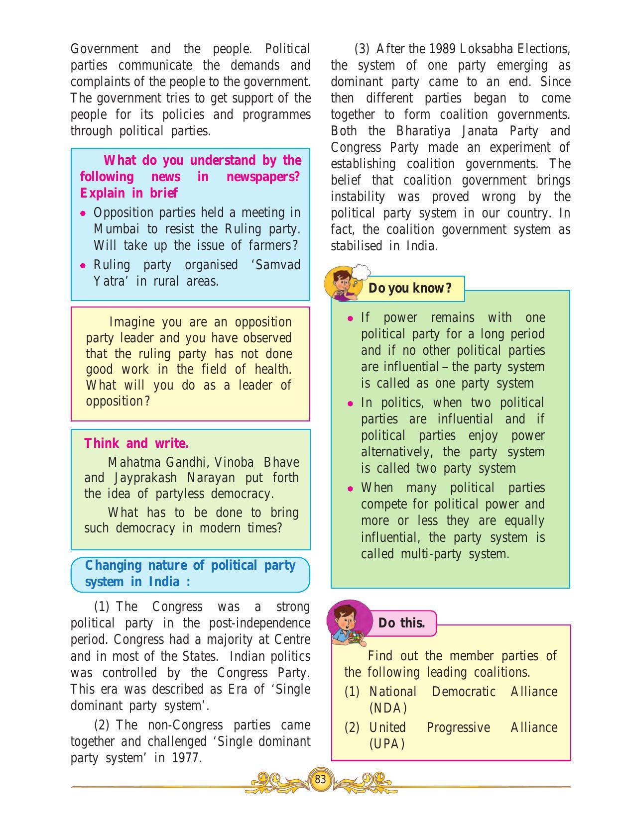 Maharashtra Board Class 10 History & Political Science Textbook - Page 93