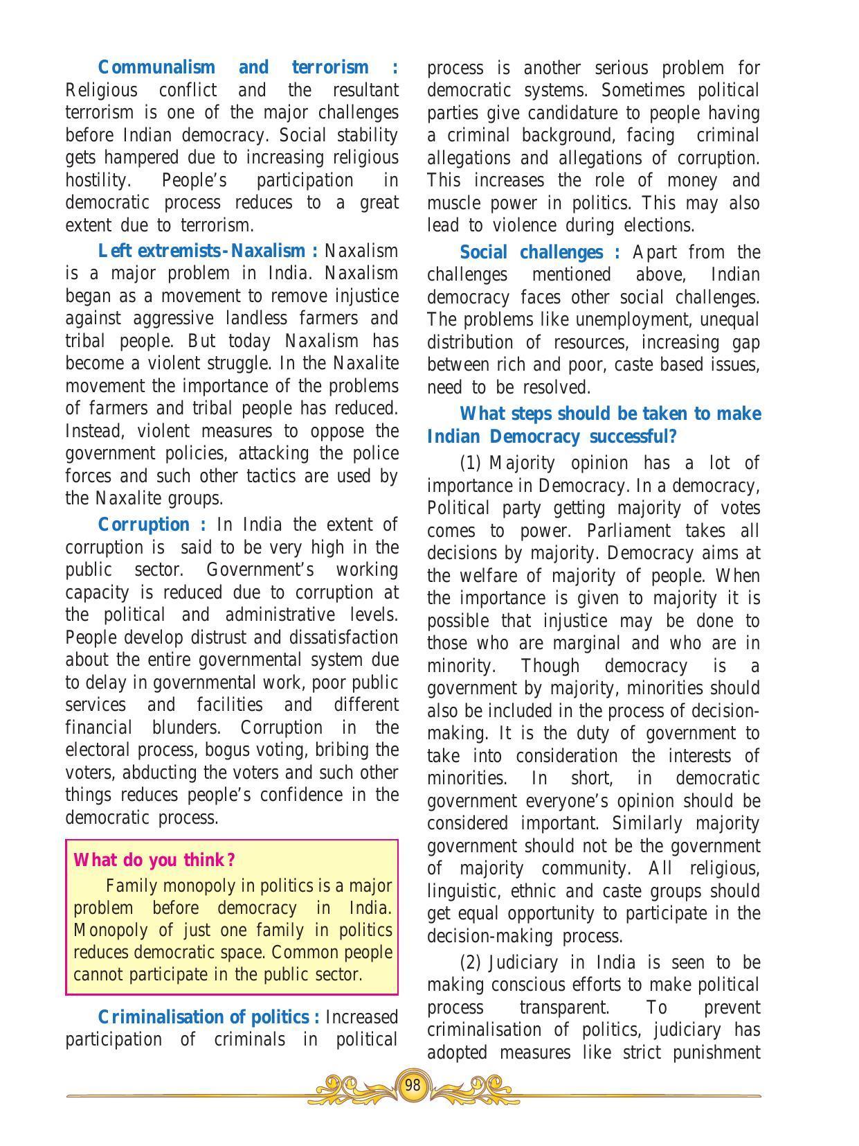 Maharashtra Board Class 10 History & Political Science Textbook - Page 108