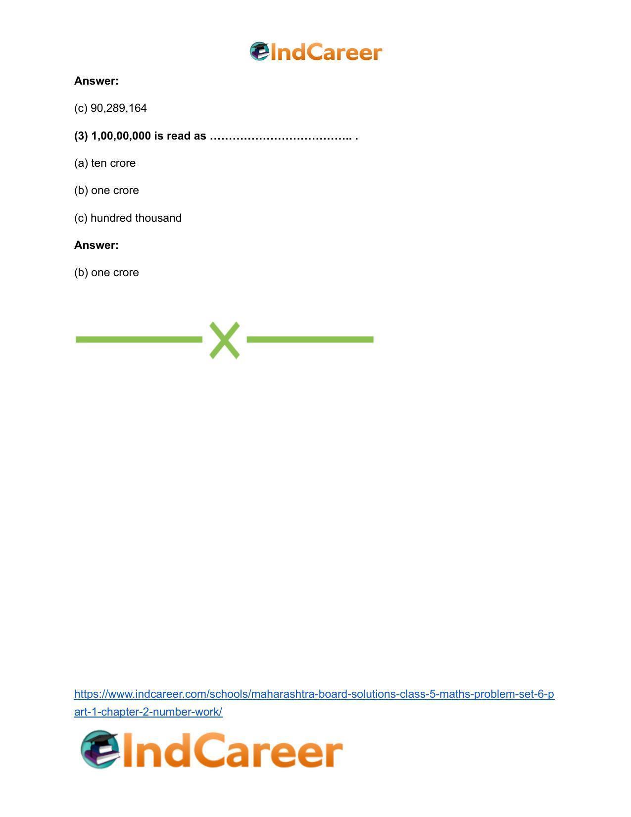 Maharashtra Board Solutions Class 5-Maths (Problem Set 6) - Part 1: Chapter 2- Number Work - Page 20