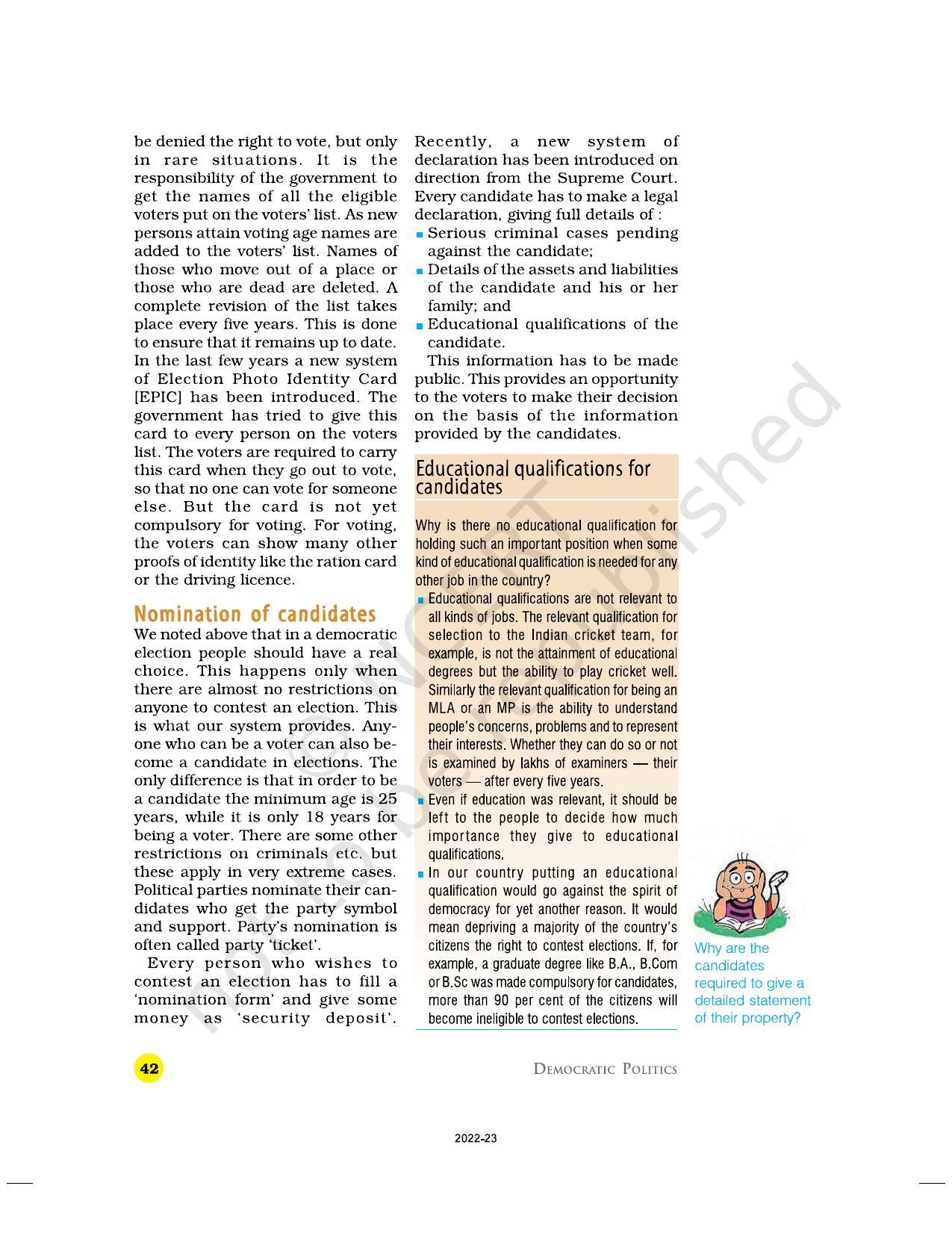 NCERT Book for Class 9 Civics Chapter 4 Electoral Politics - Page 9