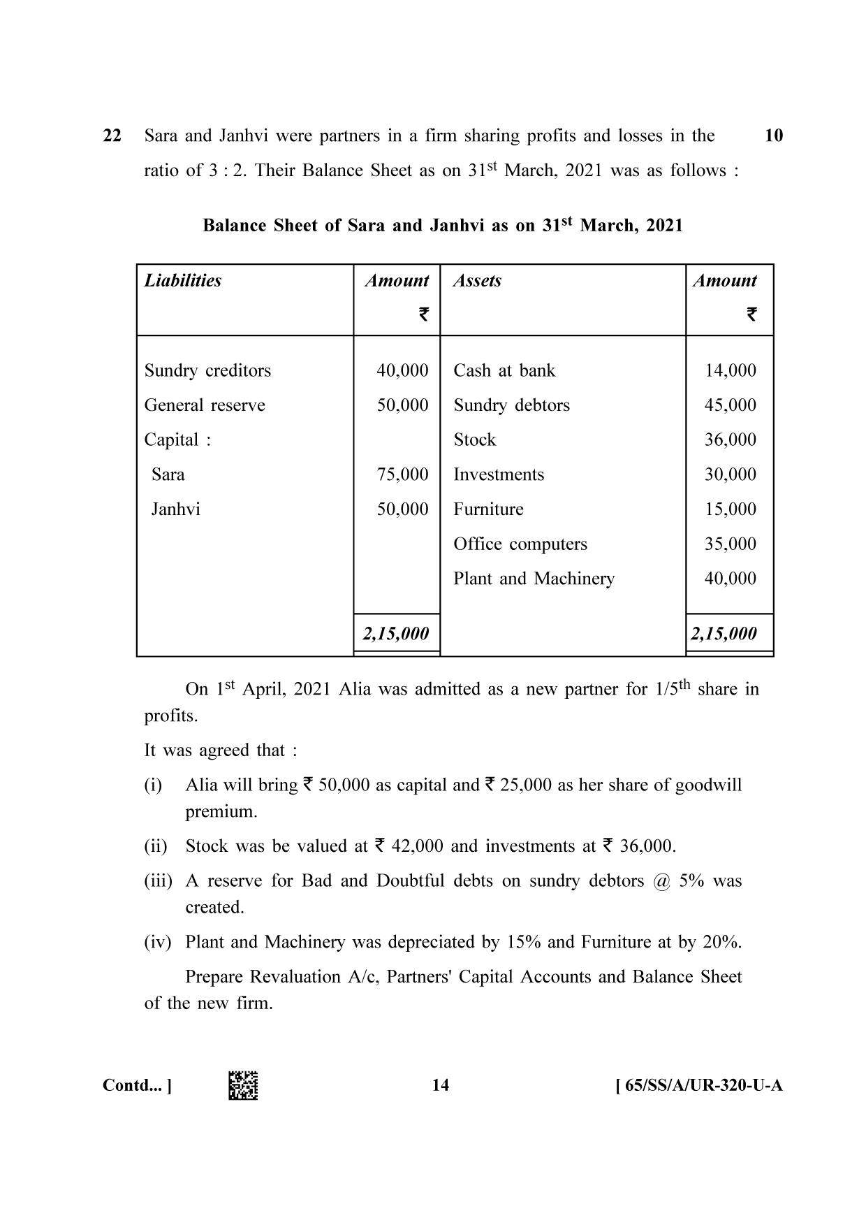 NIOS 2023 Class 12 Urdu (Accountancy) Question Paper - Page 14