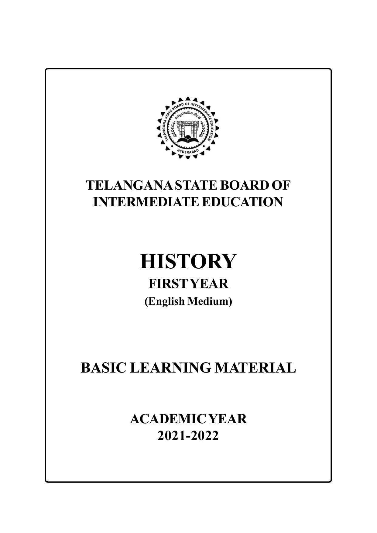 TS SCERT Inter 2nd Year History I yr EM Path 1 (Telugu Medium) Text Book - Page 2