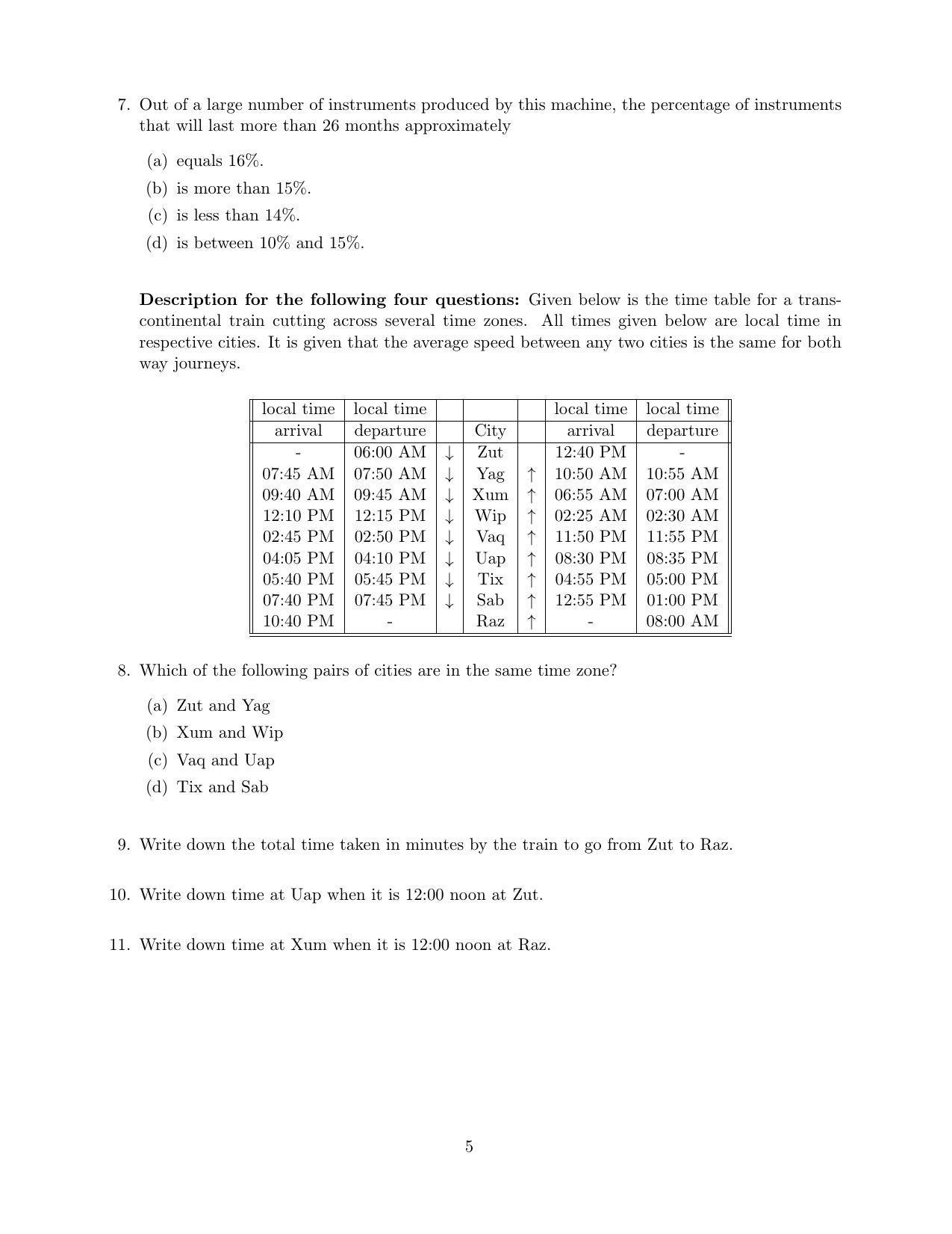CMI Entrance Exam 2018 Question Paper MSc Data Science - Page 7