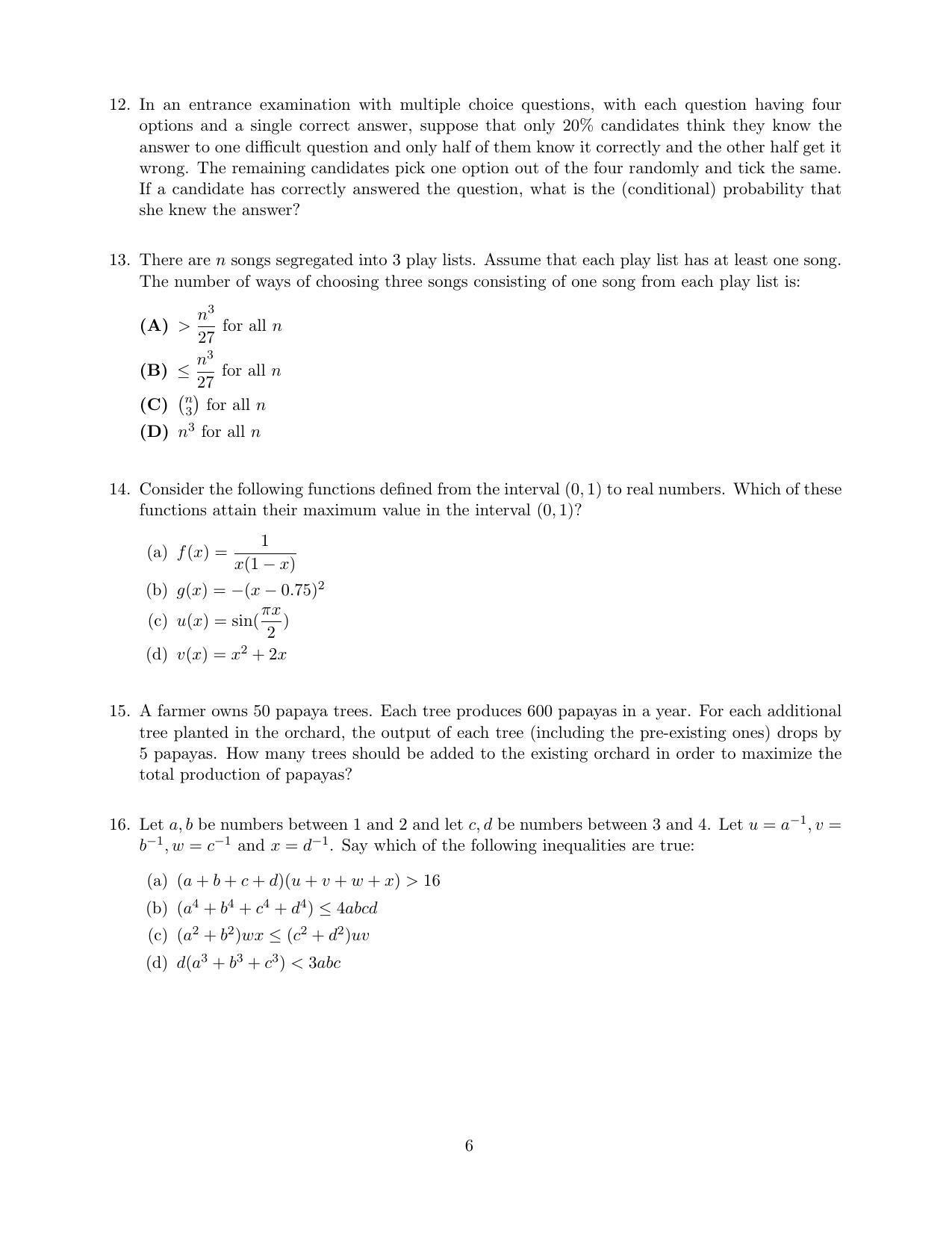 CMI Entrance Exam 2018 Question Paper MSc Data Science - Page 8