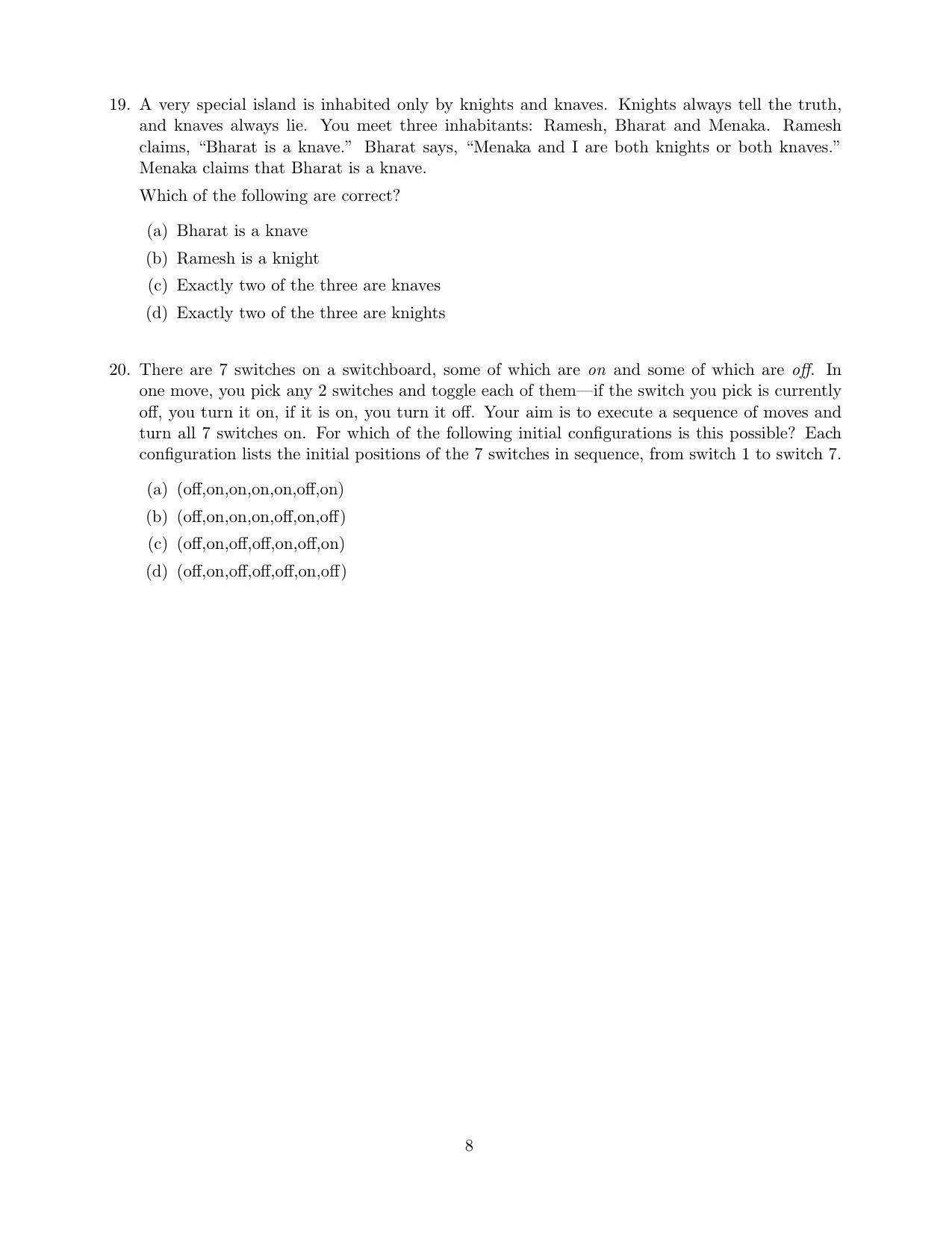 CMI Entrance Exam 2018 Question Paper MSc Data Science - Page 10