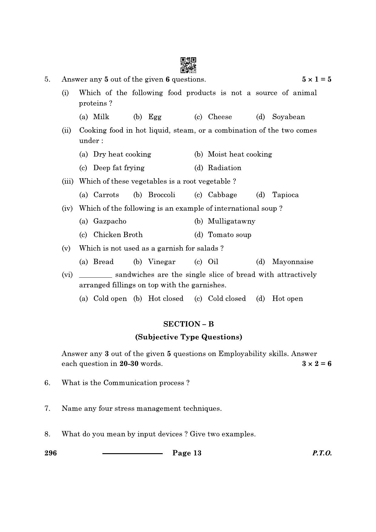 CBSE Class 10 Food Production 2024 Question Paper - Page 13