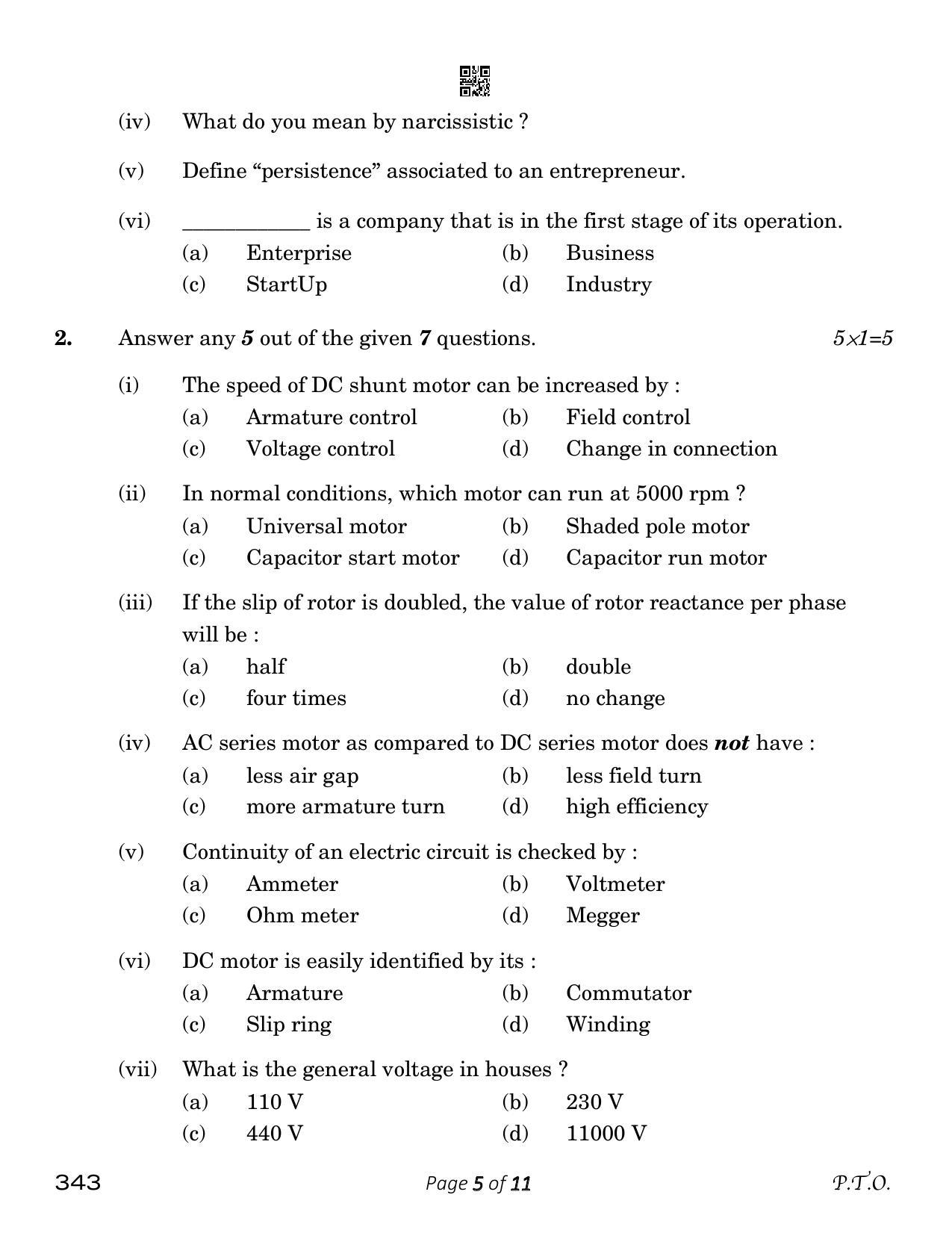CBSE Class 12 Electrical Technology (Compartment) 2023 Question Paper - Page 5