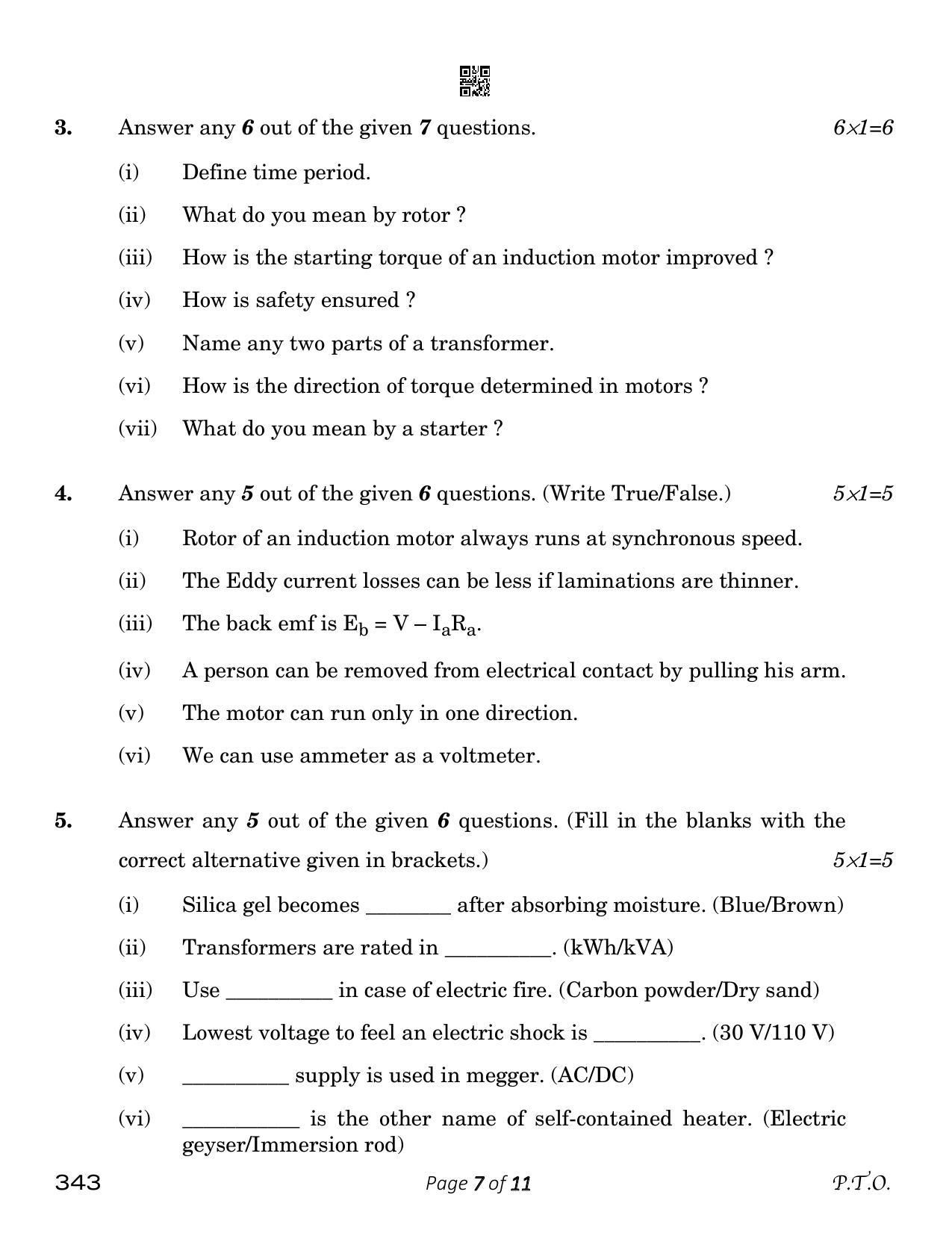 CBSE Class 12 Electrical Technology (Compartment) 2023 Question Paper - Page 7