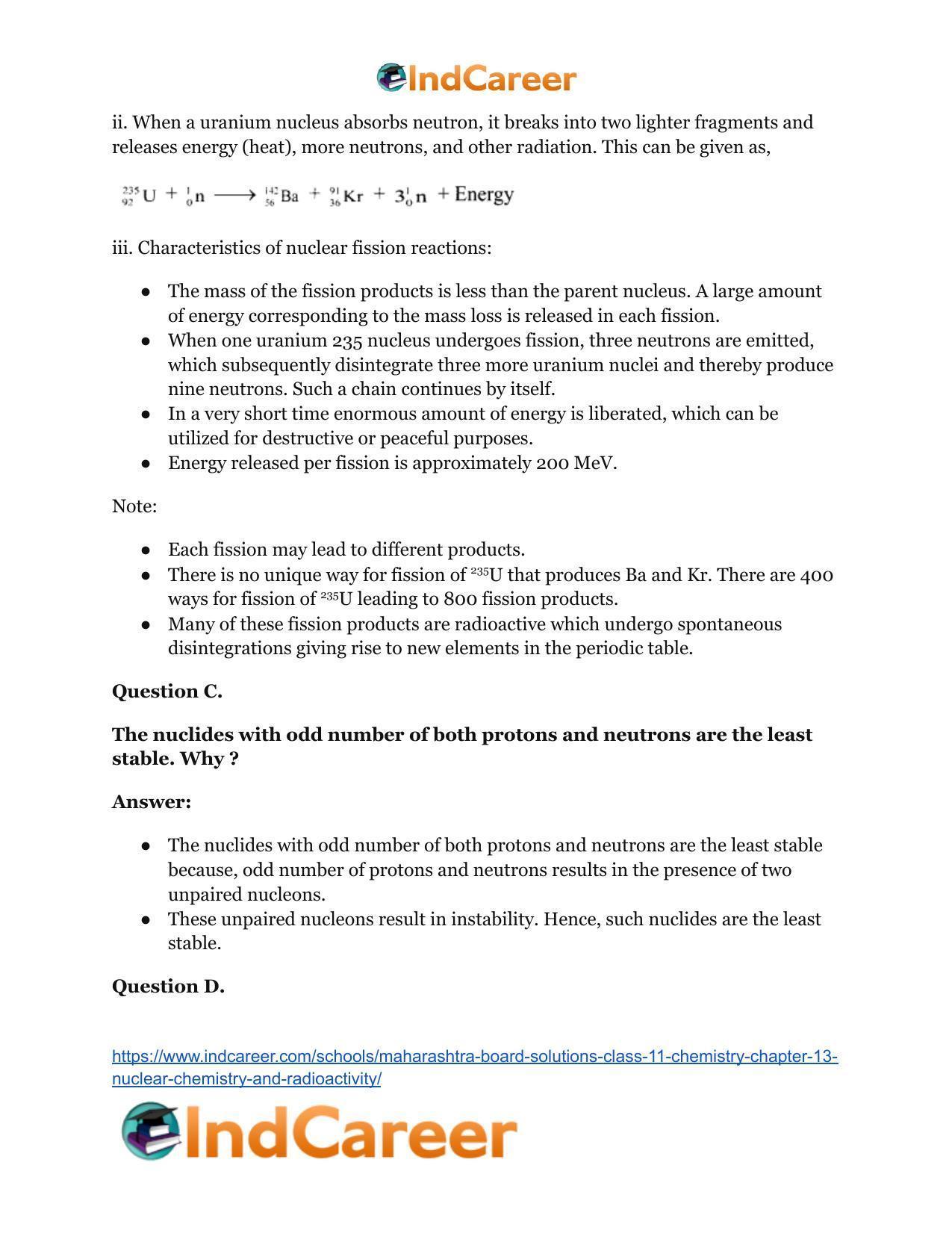 Maharashtra Board Solutions Class 11-Chemistry: Chapter 13- Nuclear Chemistry and Radioactivity - Page 5