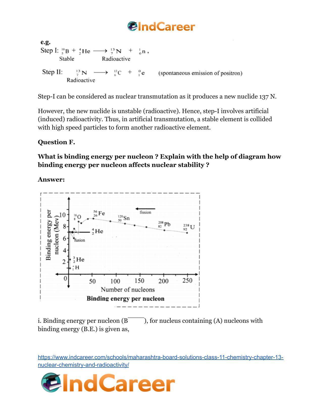 Maharashtra Board Solutions Class 11-Chemistry: Chapter 13- Nuclear Chemistry and Radioactivity - Page 7