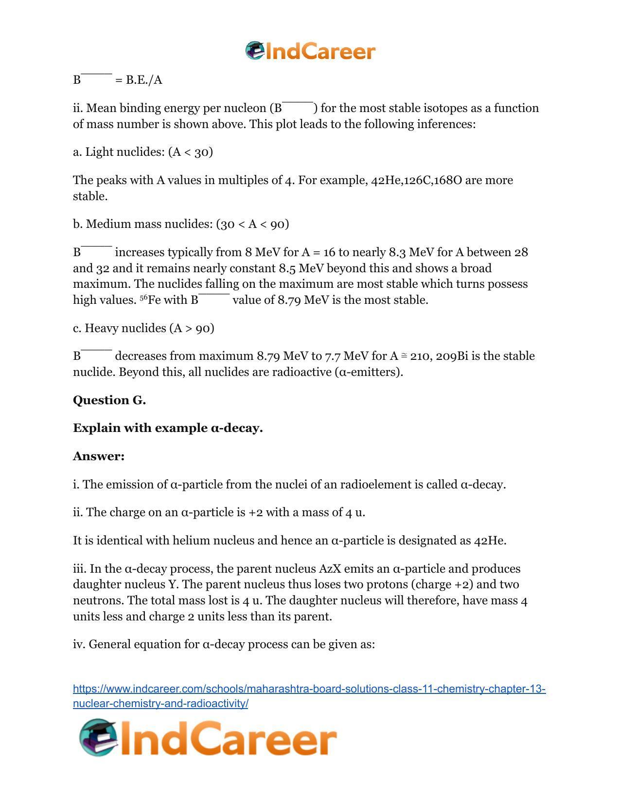 Maharashtra Board Solutions Class 11-Chemistry: Chapter 13- Nuclear Chemistry and Radioactivity - Page 8