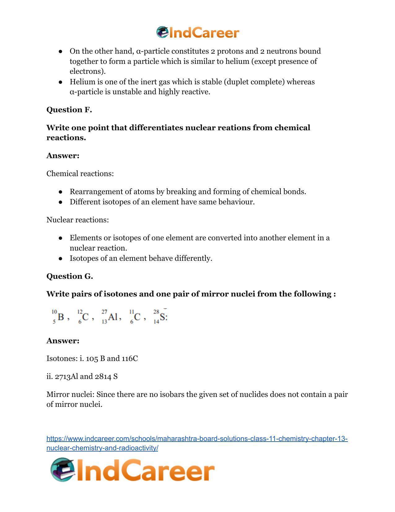 Maharashtra Board Solutions Class 11-Chemistry: Chapter 13- Nuclear Chemistry and Radioactivity - Page 13