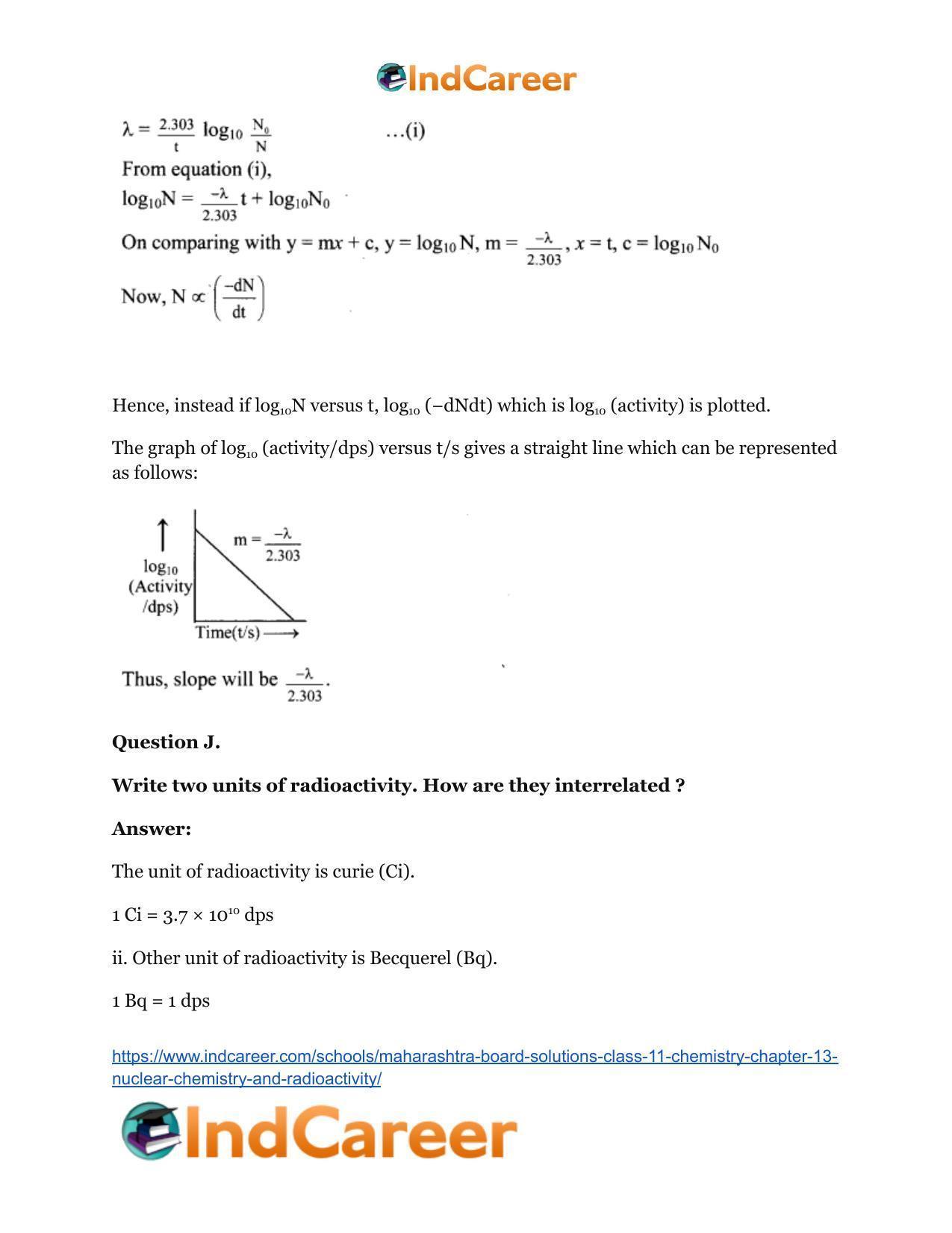 Maharashtra Board Solutions Class 11-Chemistry: Chapter 13- Nuclear Chemistry and Radioactivity - Page 15