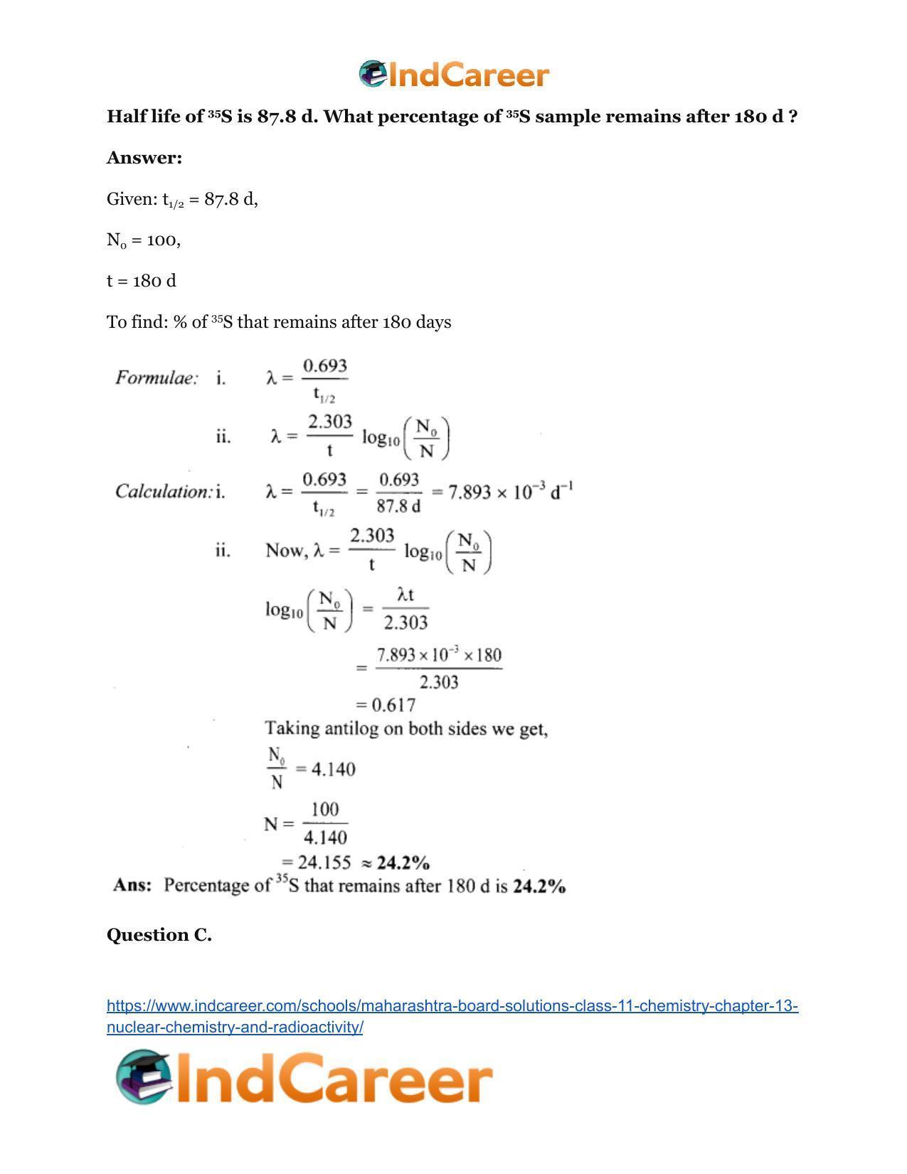 Maharashtra Board Solutions Class 11-Chemistry: Chapter 13- Nuclear Chemistry and Radioactivity - Page 21