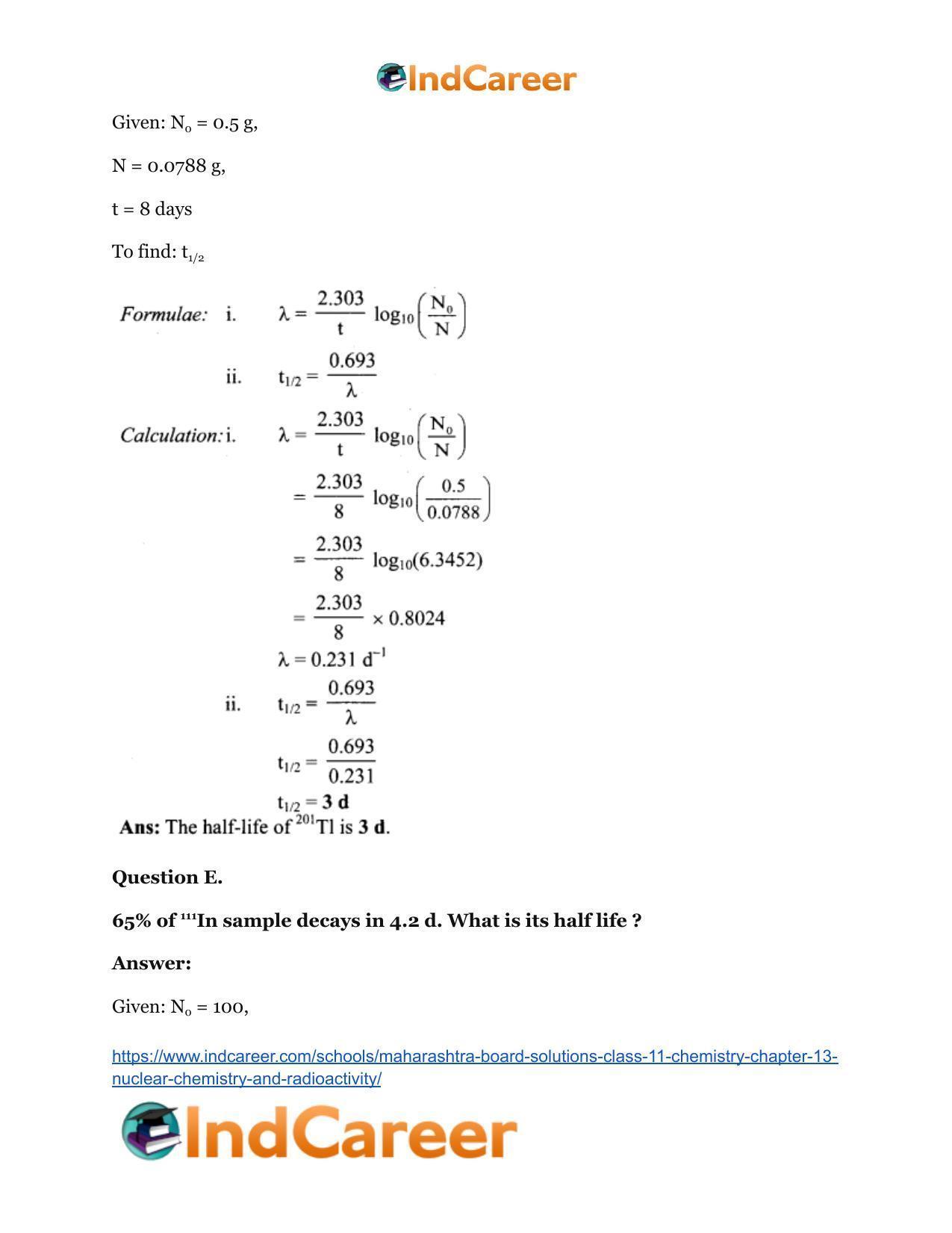 Maharashtra Board Solutions Class 11-Chemistry: Chapter 13- Nuclear Chemistry and Radioactivity - Page 23
