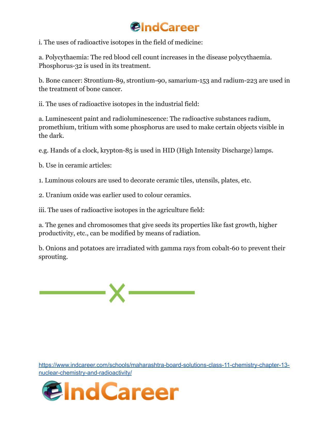 Maharashtra Board Solutions Class 11-Chemistry: Chapter 13- Nuclear Chemistry and Radioactivity - Page 36