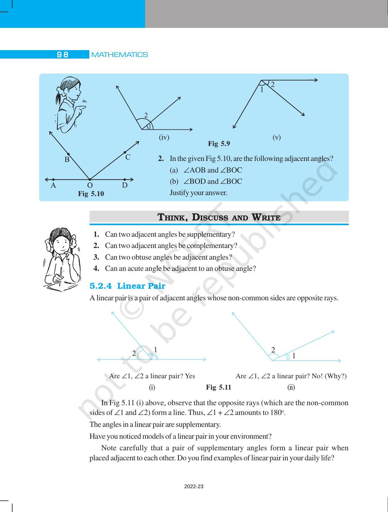 NCERT Book for Class 7 Maths: Chapter 5-Lines and Angles - Page 6