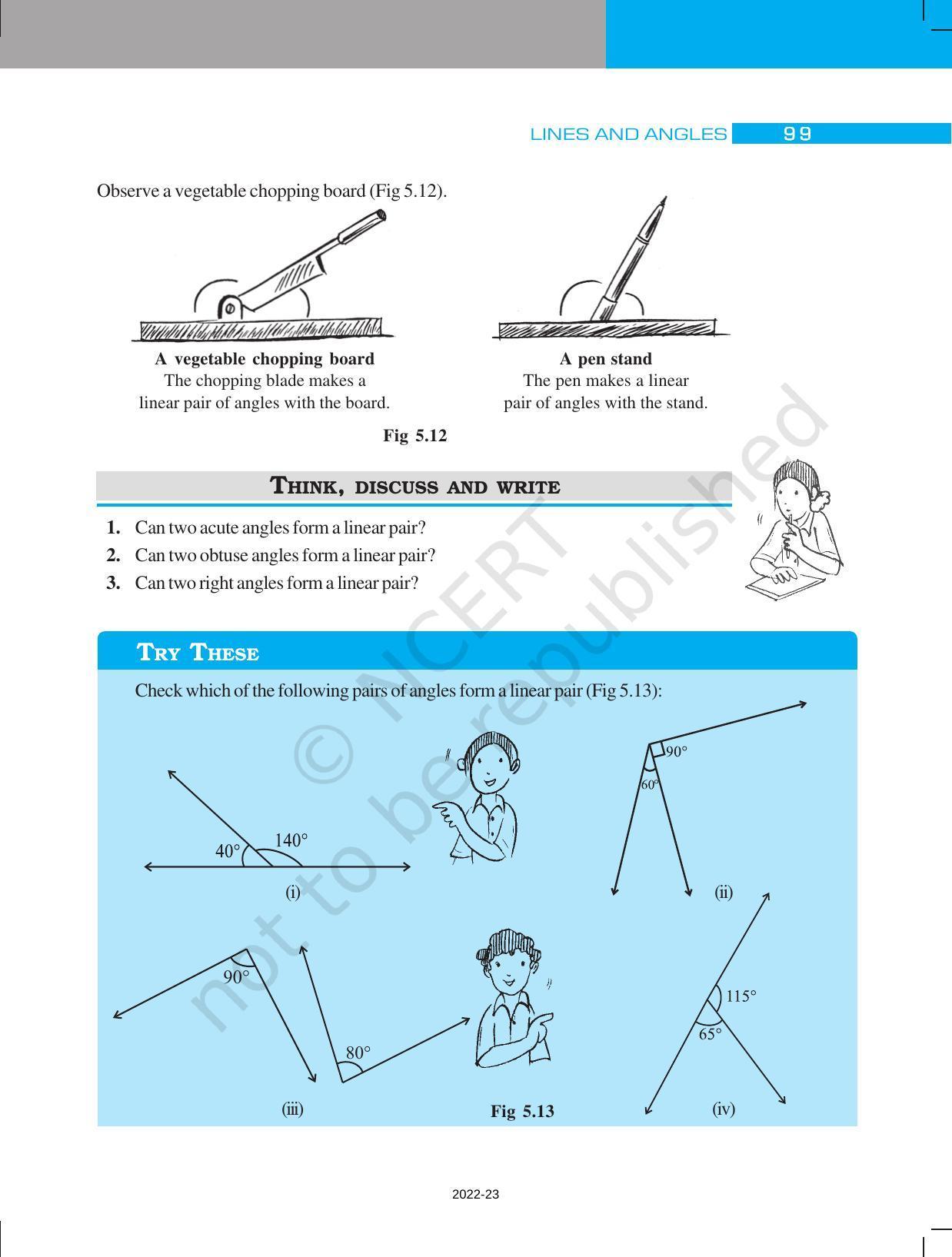 NCERT Book for Class 7 Maths: Chapter 5-Lines and Angles - Page 7