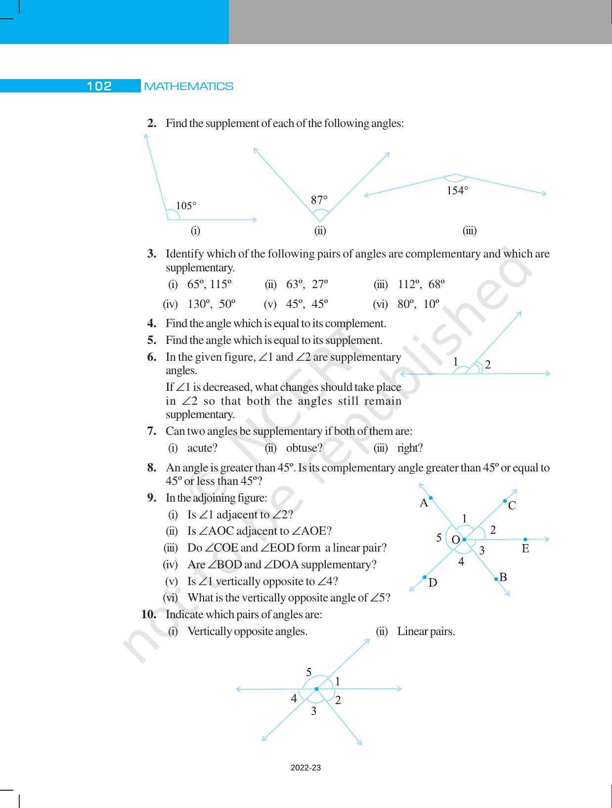 NCERT Book for Class 7 Maths: Chapter 5-Lines and Angles - Page 10