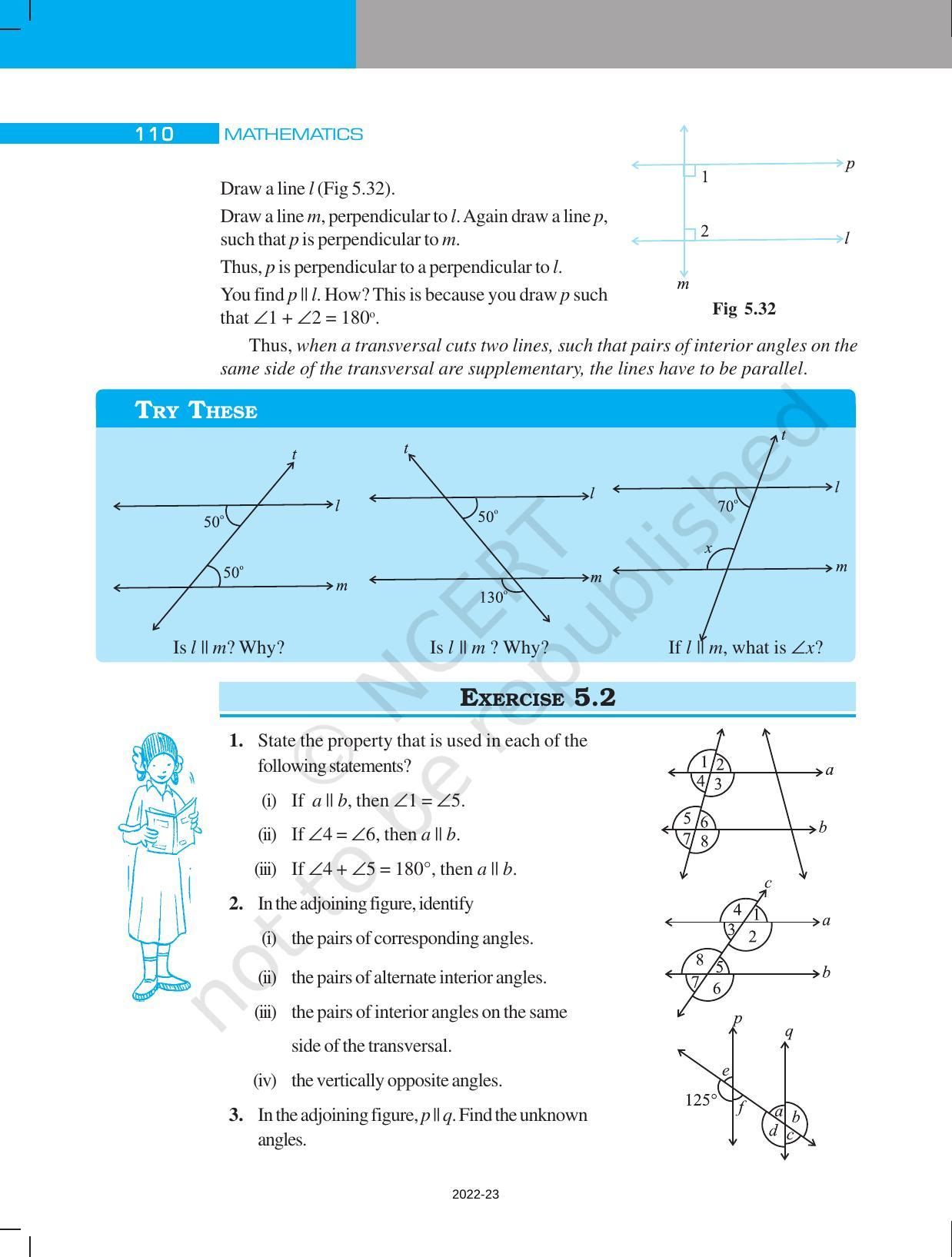 NCERT Book for Class 7 Maths: Chapter 5-Lines and Angles - Page 18