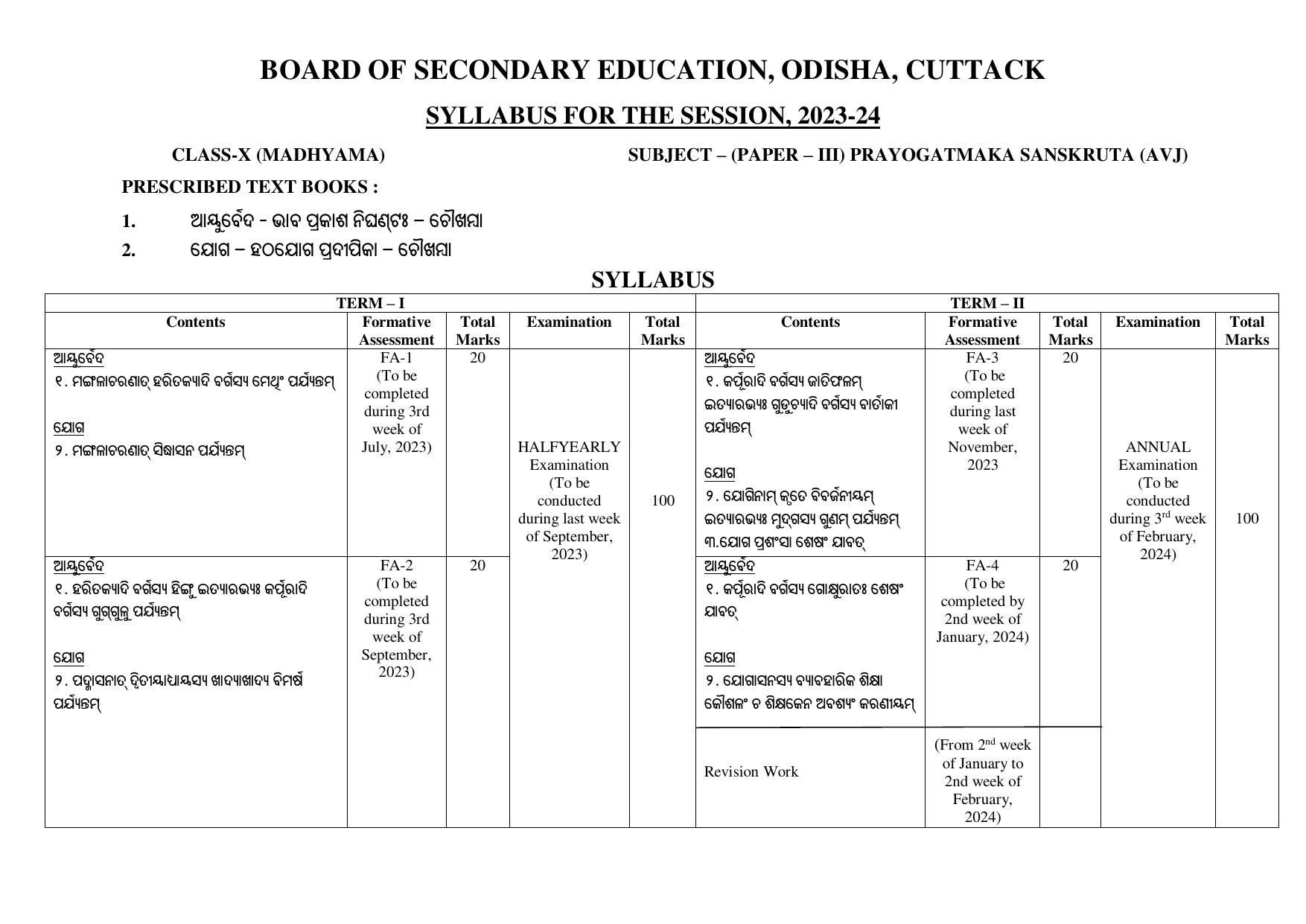 BSE Odisha Class 10 (Madhyama) Syllabus - Page 7