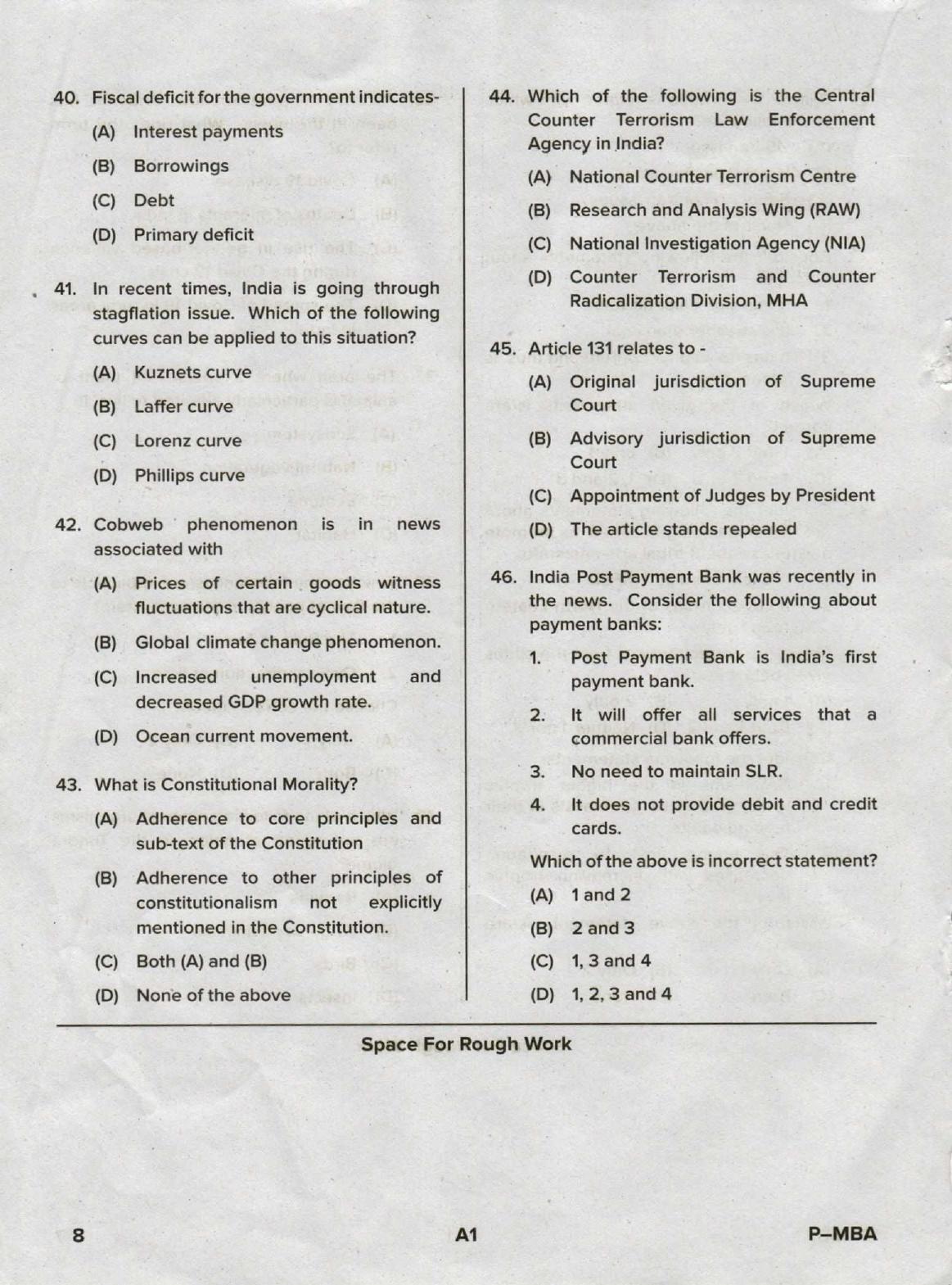 Karnataka PGCET 2020 MBA Question Paper - Page 8